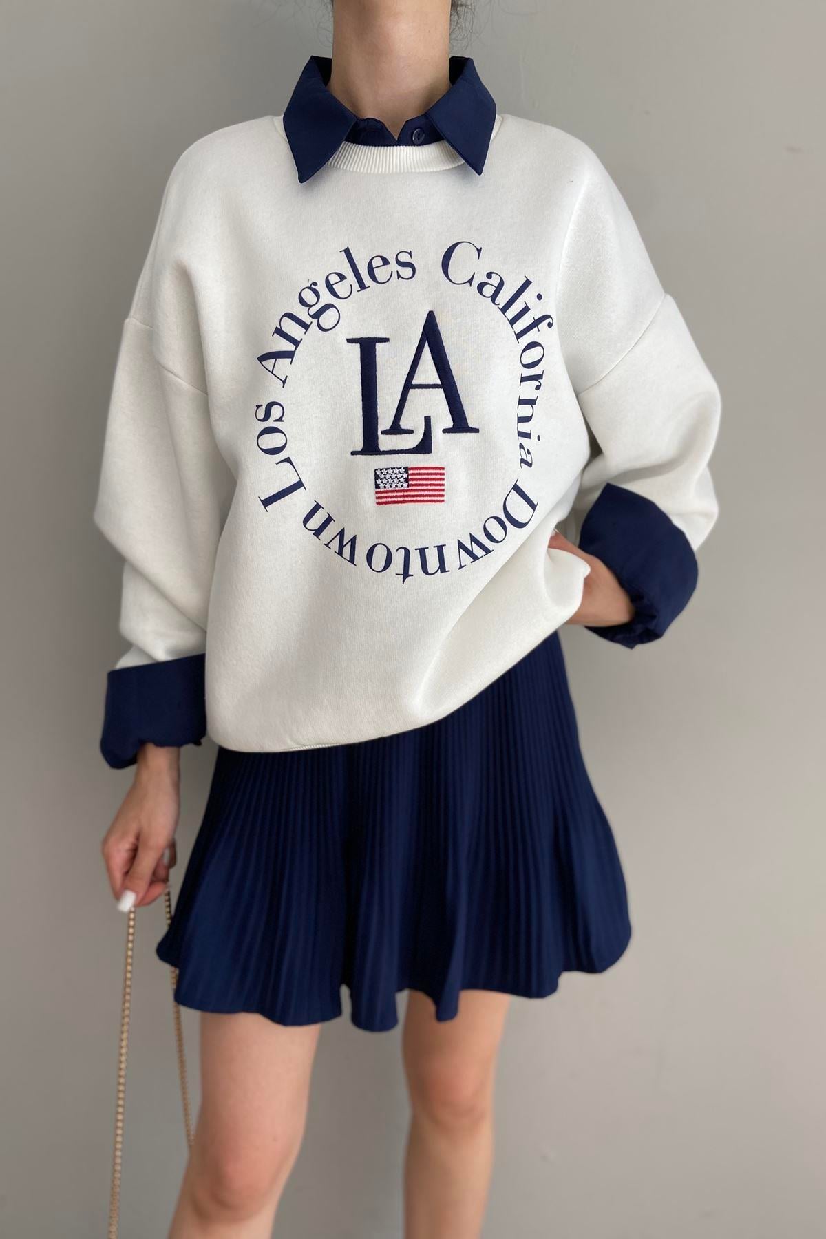 BASKI DETAYLI SWEATSHIRT