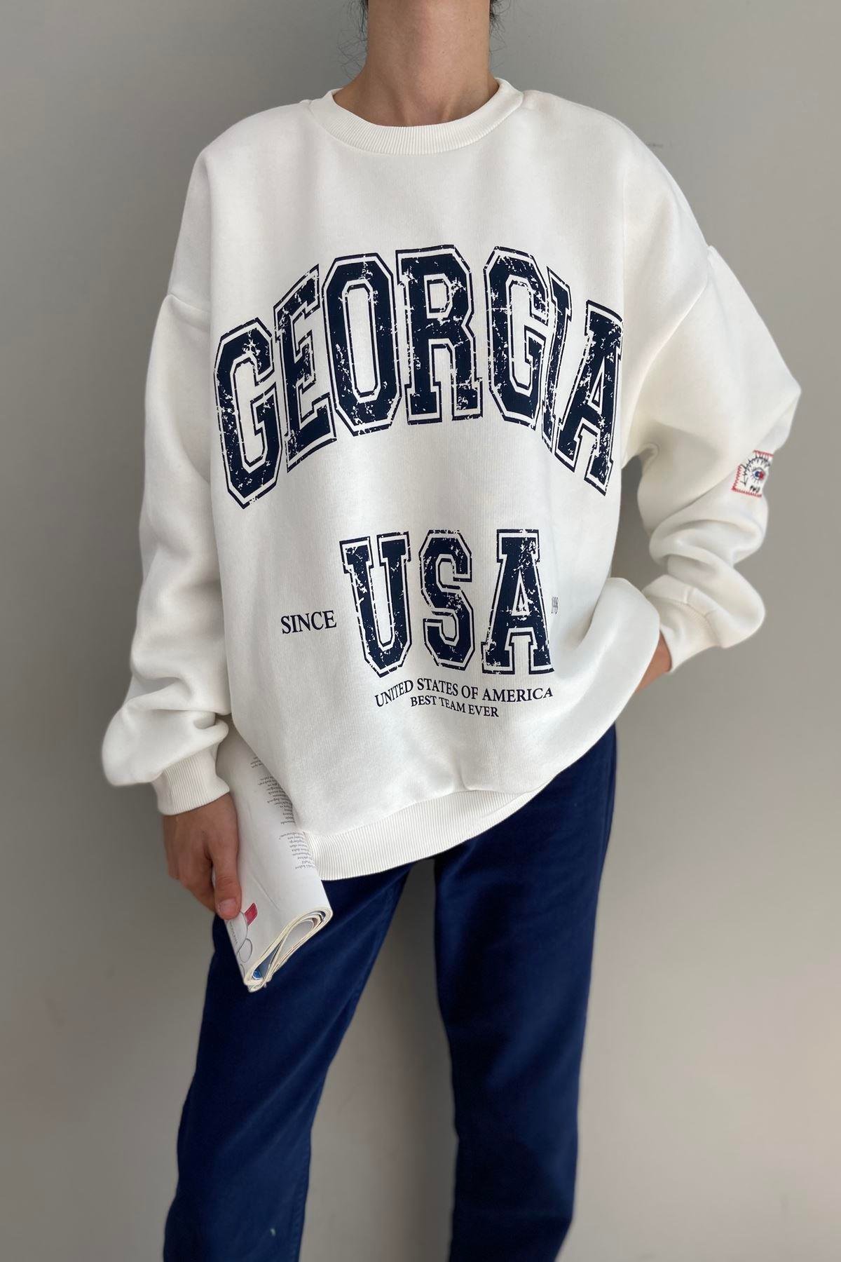 BASKI DETAYLI SWEATSHIRT