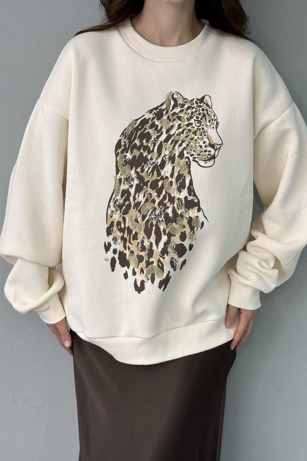 BASKI DETAYLI SWEATSHIRT