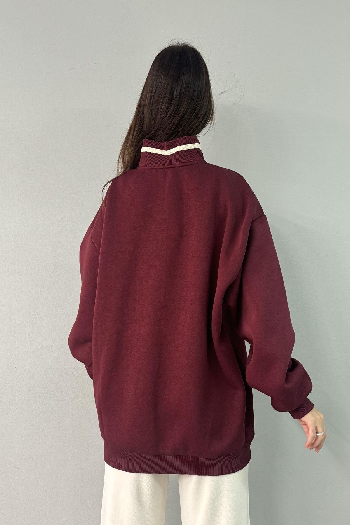 BASKI VE ETİKET DETAYLI SWEATSHIRT