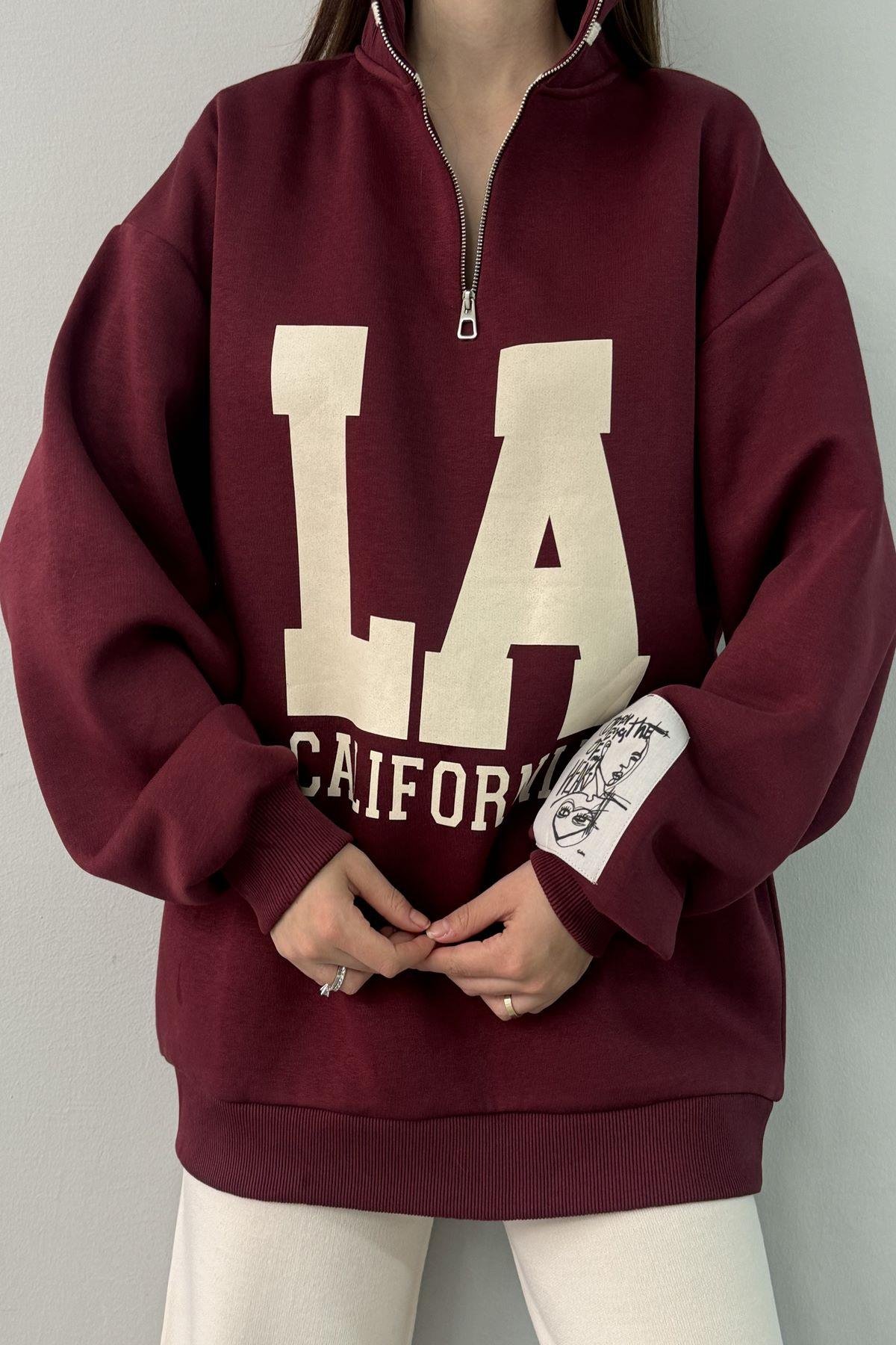 BASKI VE ETİKET DETAYLI SWEATSHIRT