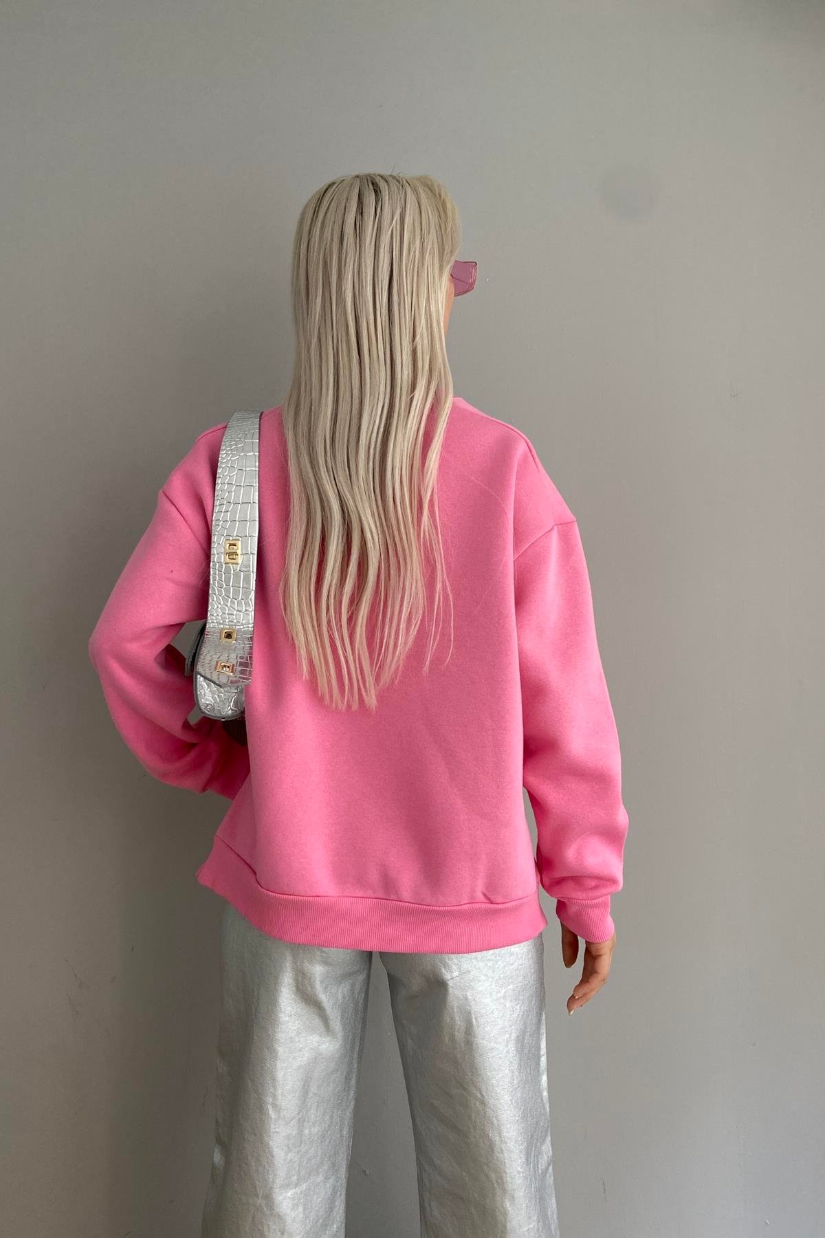 BİSİKLET YAKA FERMUAR DETAYLI SWEATSHIRT