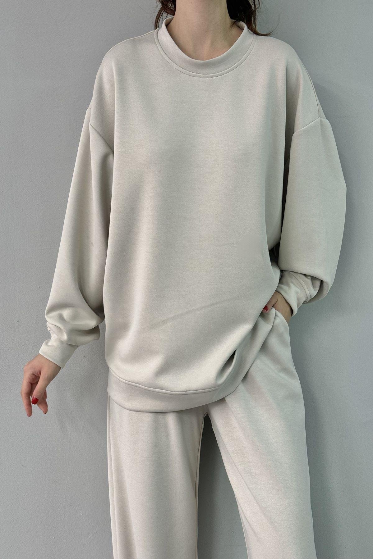 BİSİKLET YAKA MODAL SWEATSHIRT