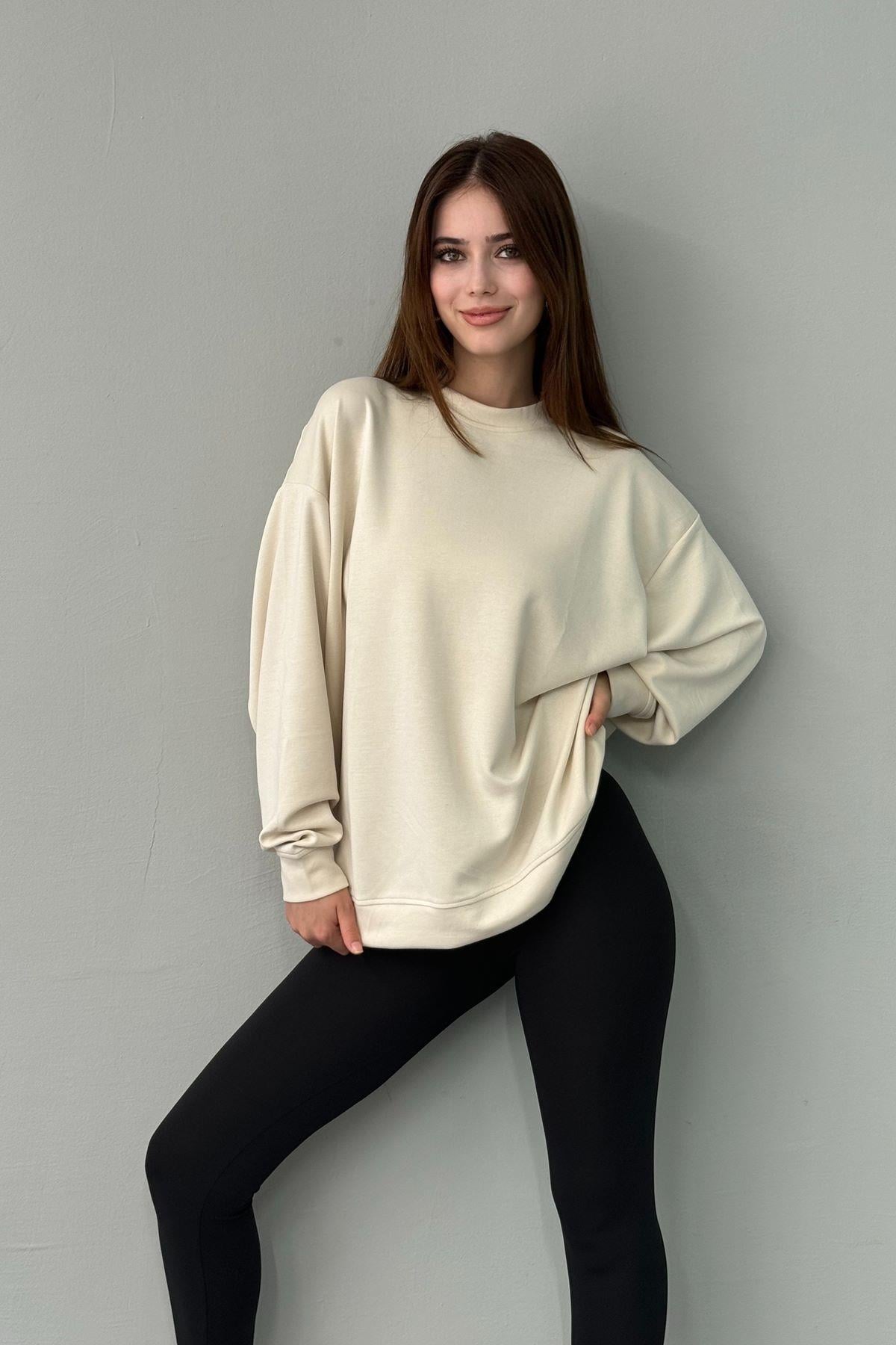 BİSİKLET YAKA MODAL SWEATSHIRT