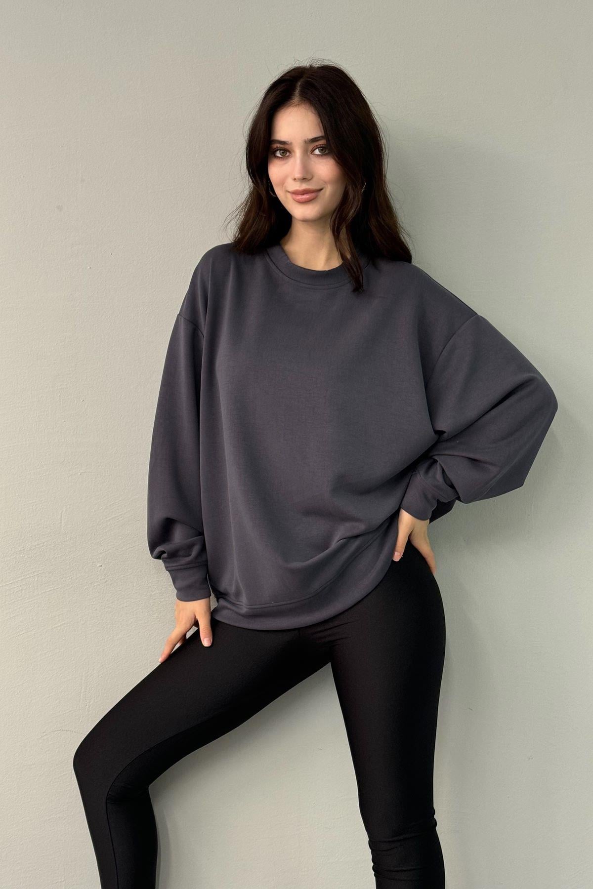 BİSİKLET YAKA MODAL SWEATSHIRT
