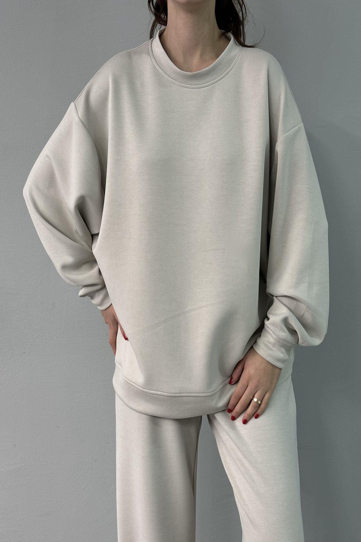 BİSİKLET YAKA MODAL SWEATSHIRT