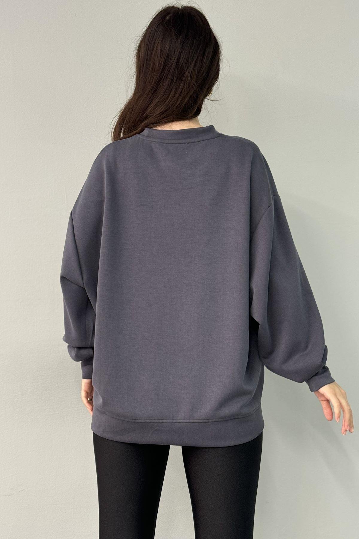 BİSİKLET YAKA MODAL SWEATSHIRT