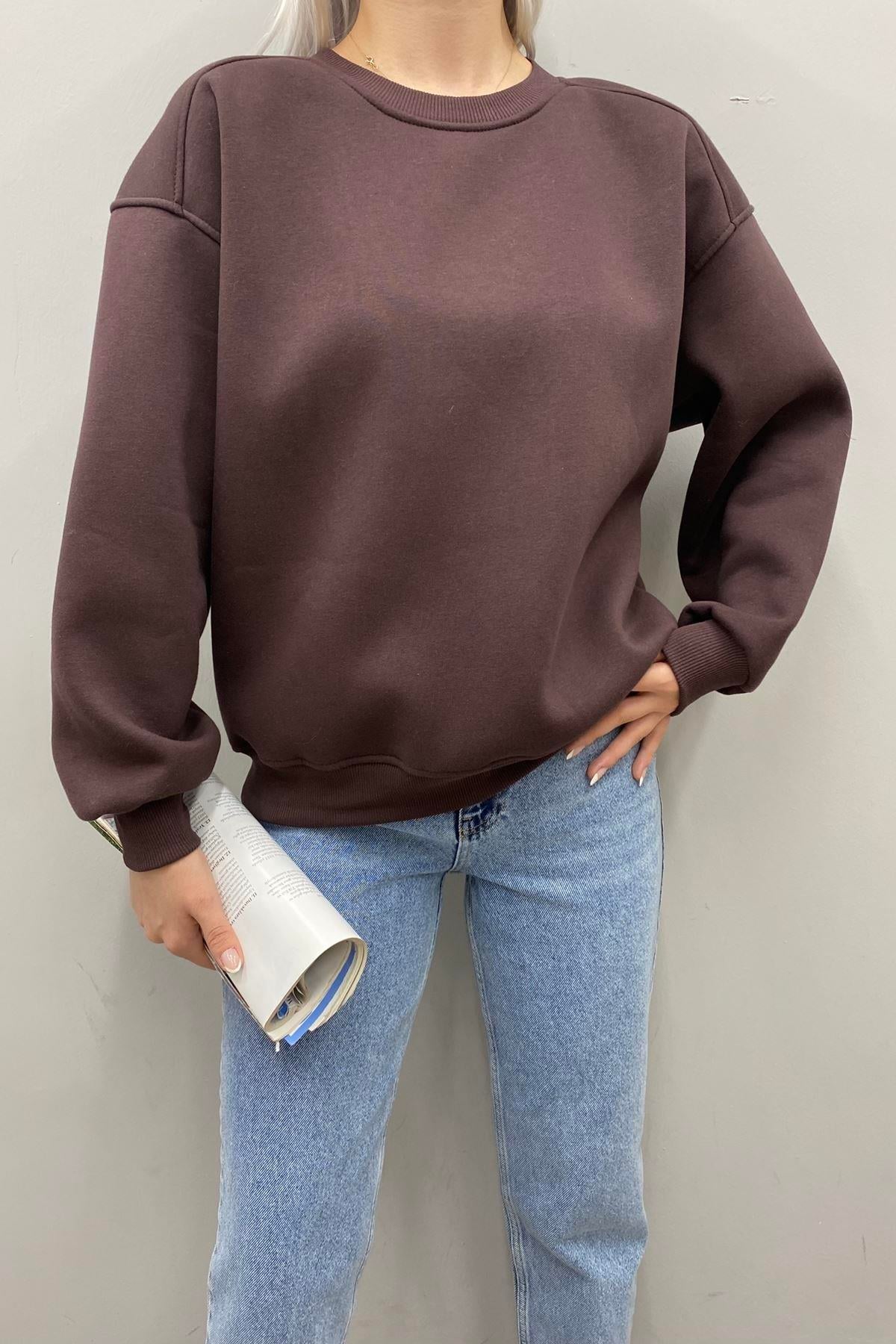 BİSİKLET YAKA OMUZ ROBALI SWEATSHIRT
