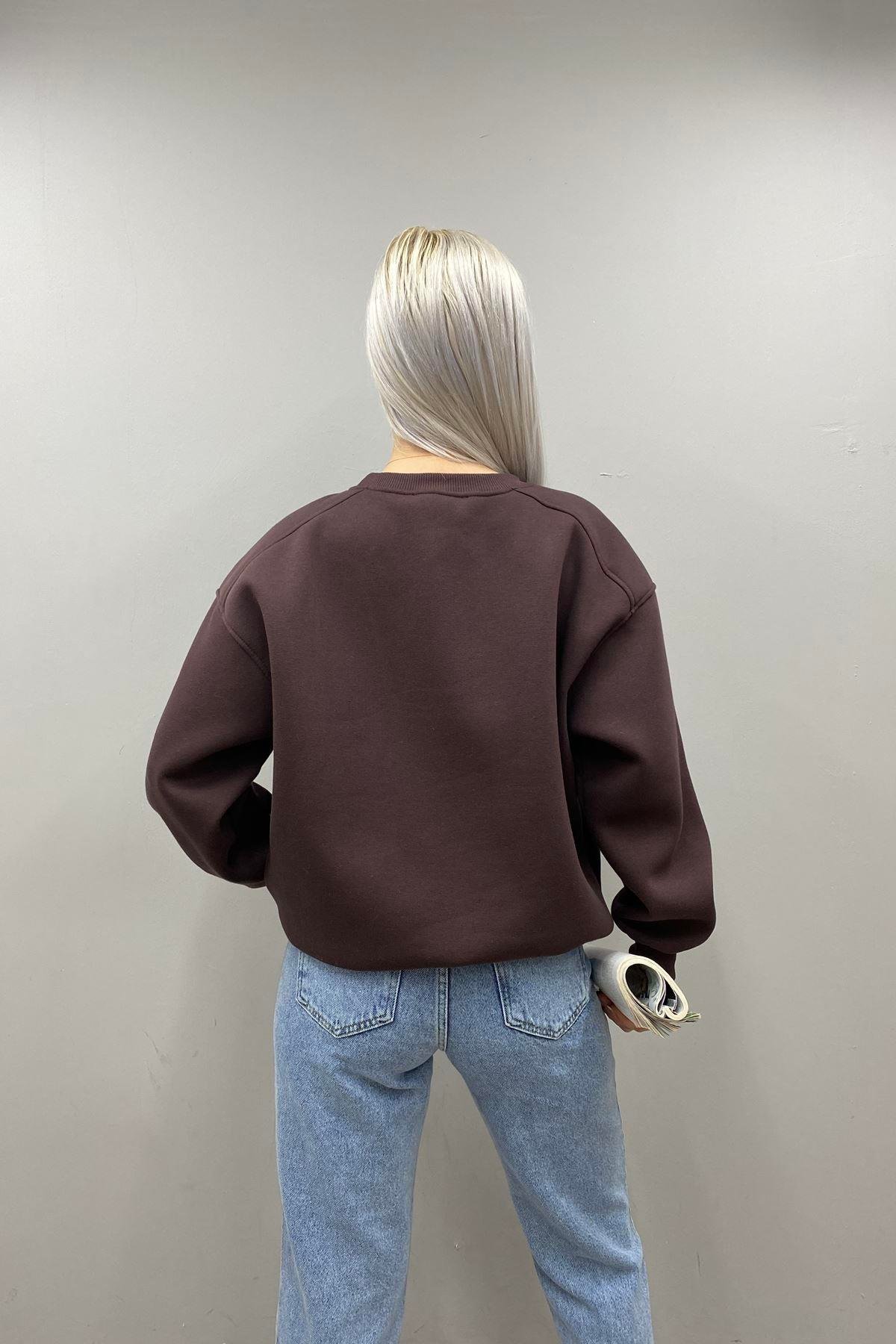 BİSİKLET YAKA OMUZ ROBALI SWEATSHIRT