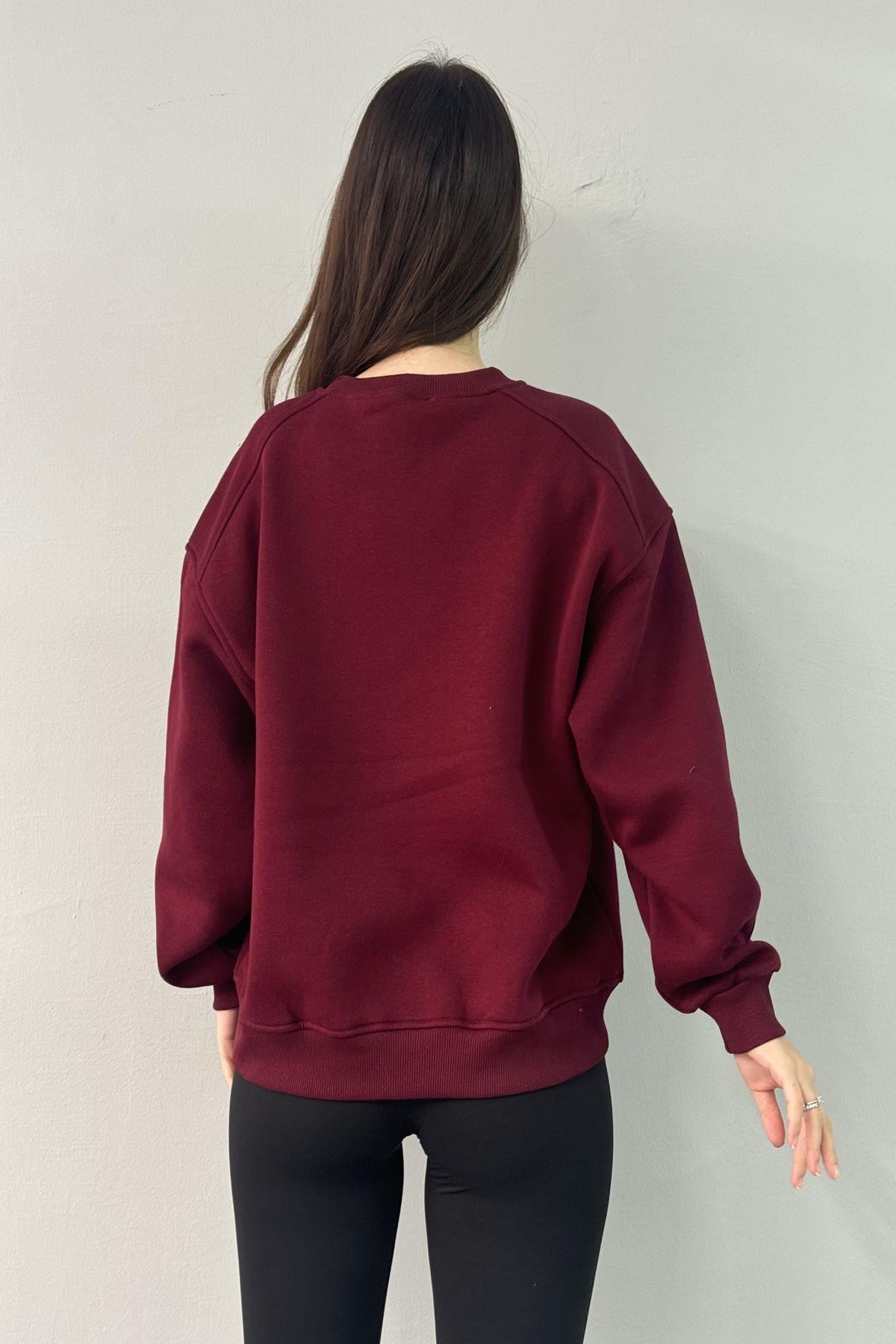 BİSİKLET YAKA OMUZ ROBALI SWEATSHIRT