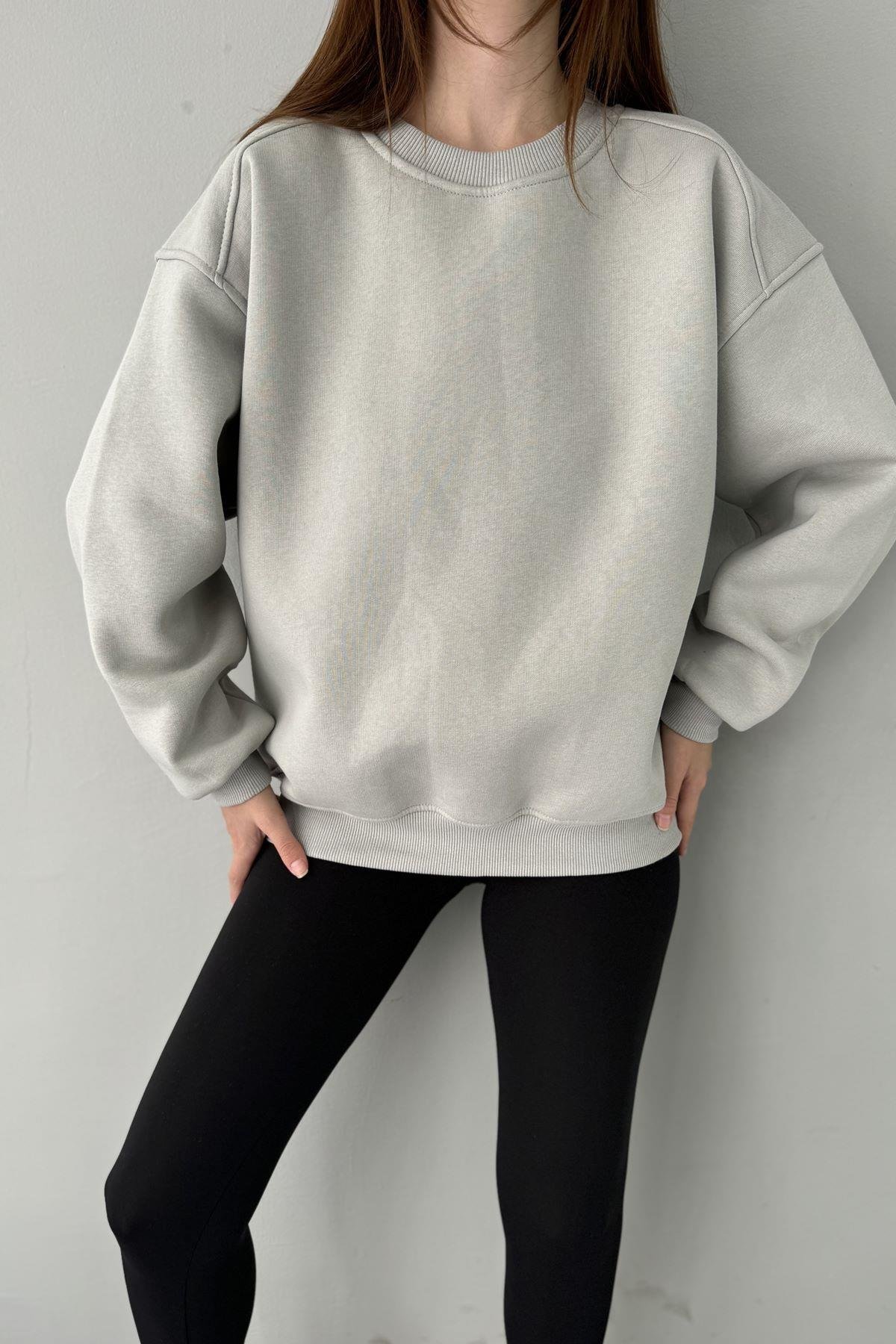 BİSİKLET YAKA OMUZ ROBALI SWEATSHIRT