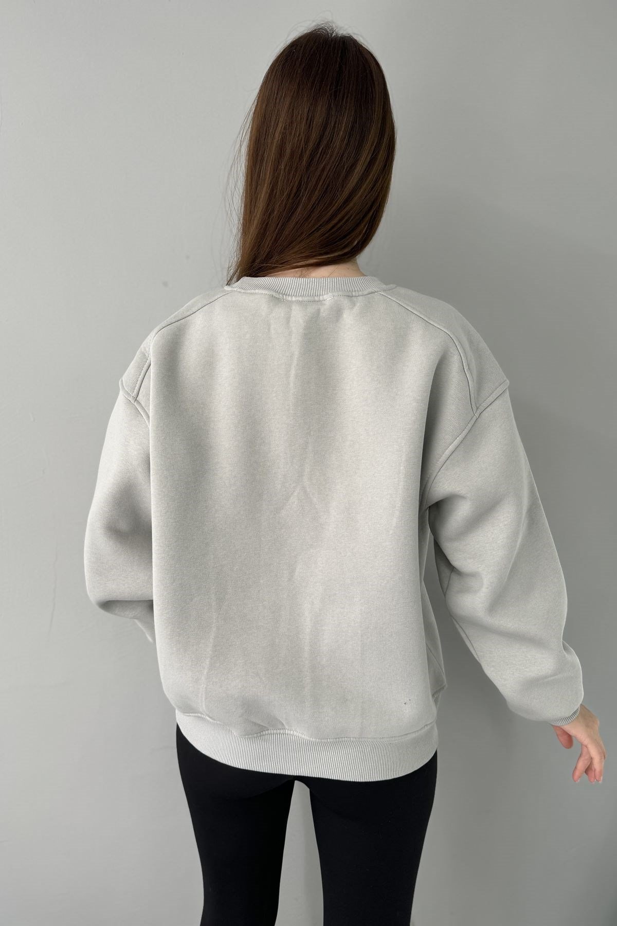 BİSİKLET YAKA OMUZ ROBALI SWEATSHIRT