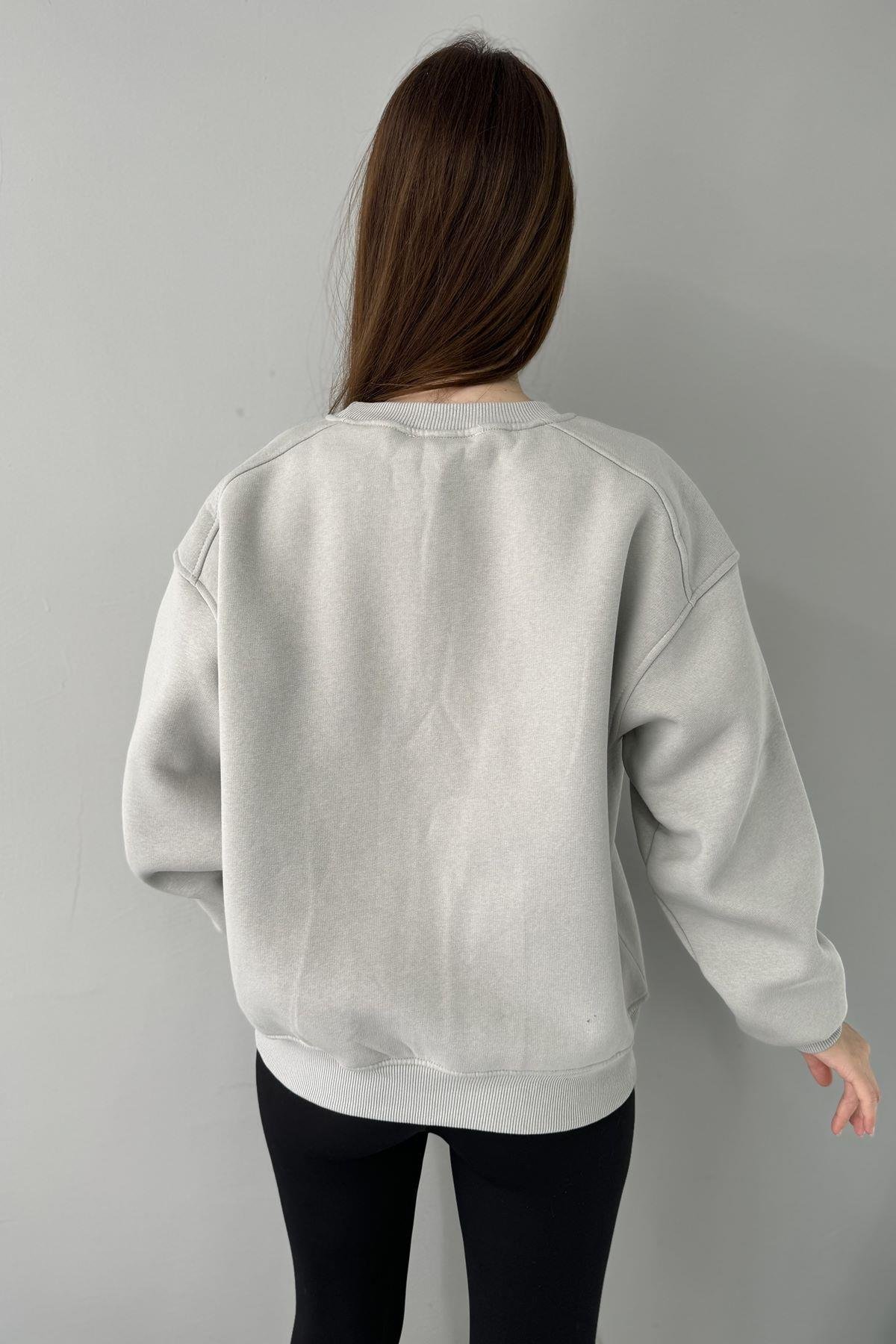 BİSİKLET YAKA OMUZ ROBALI SWEATSHIRT