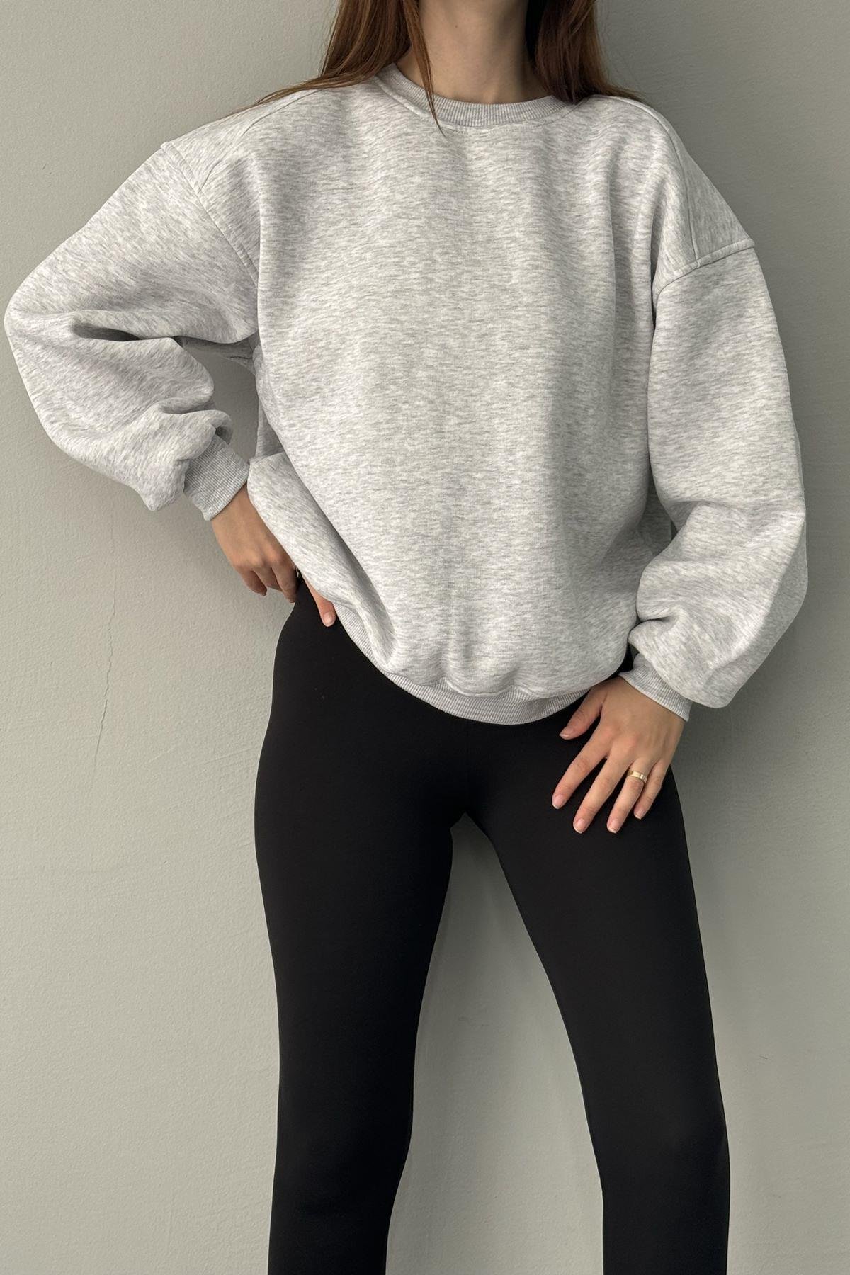 BİSİKLET YAKA OMUZ ROBALI SWEATSHIRT