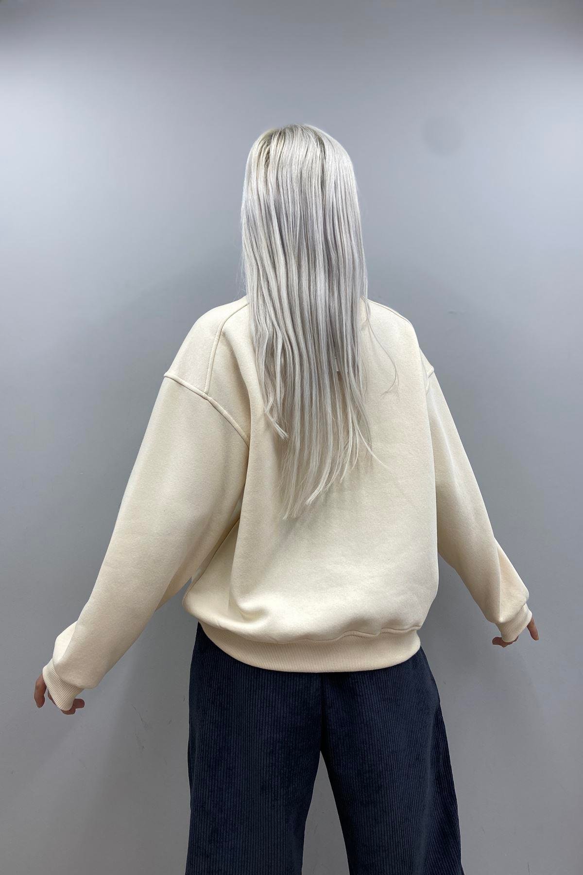 BİSİKLET YAKA OMUZ ROBALI SWEATSHIRT