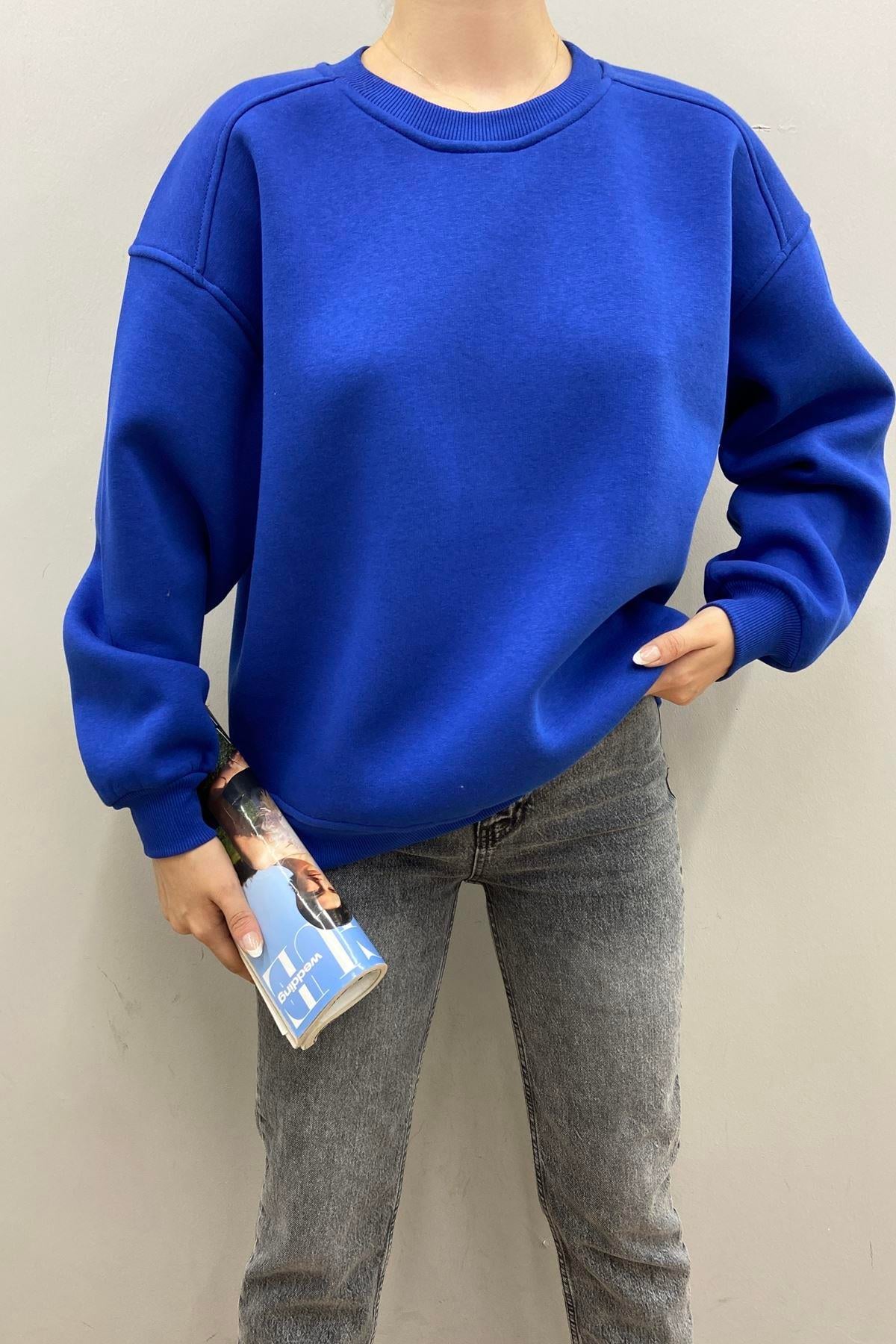 BİSİKLET YAKA OMUZ ROBALI SWEATSHIRT
