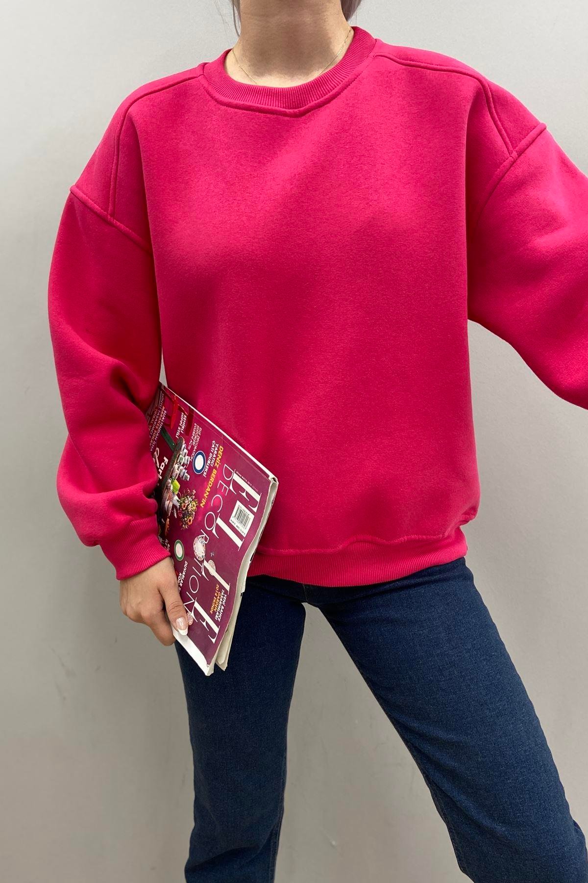 BİSİKLET YAKA OMUZ ROBALI SWEATSHIRT