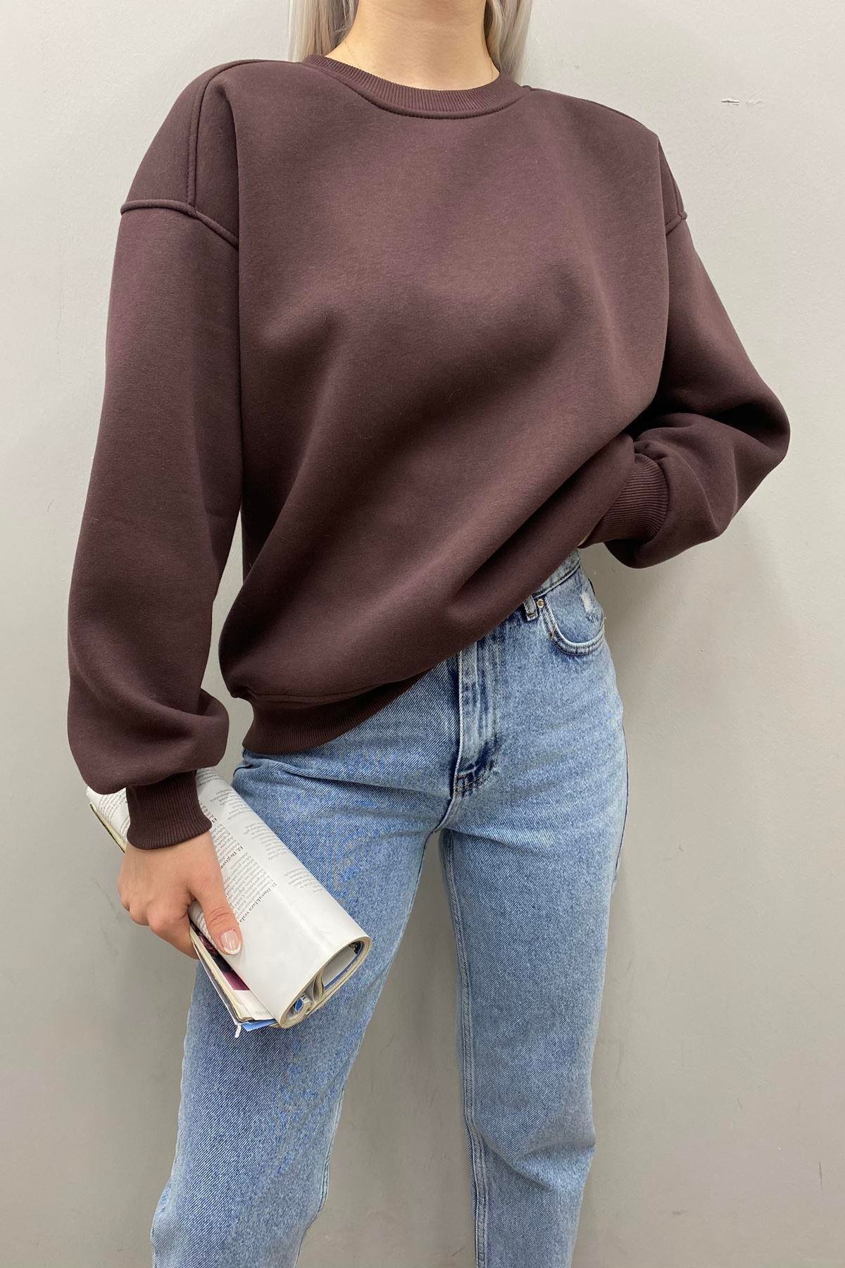 BİSİKLET YAKA OMUZ ROBALI SWEATSHIRT