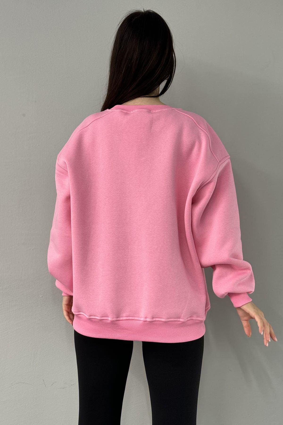 BİSİKLET YAKA OMUZ ROBALI SWEATSHIRT