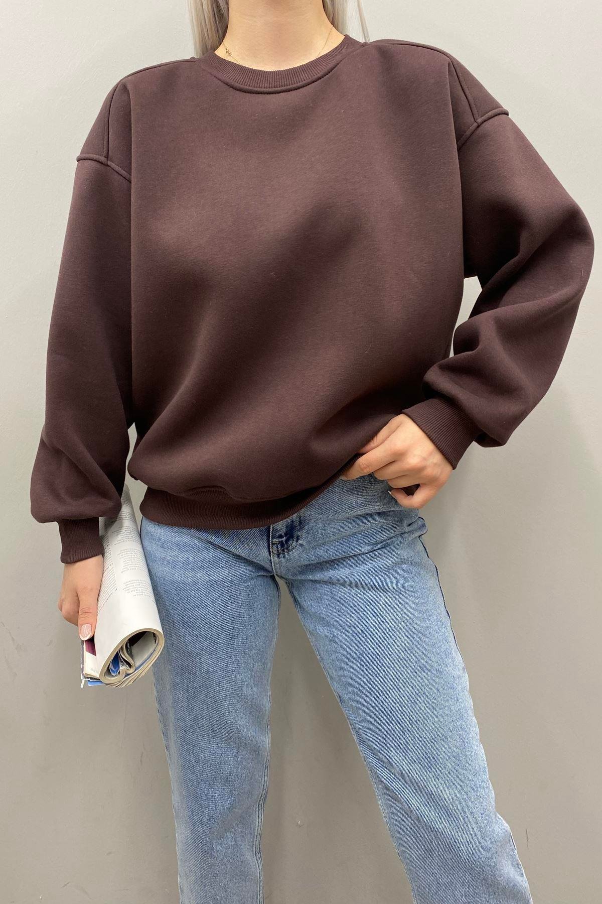 BİSİKLET YAKA OMUZ ROBALI SWEATSHIRT