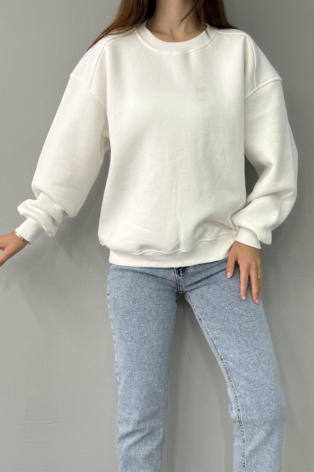 BİSİKLET YAKA OMUZ ROBALI SWEATSHIRT