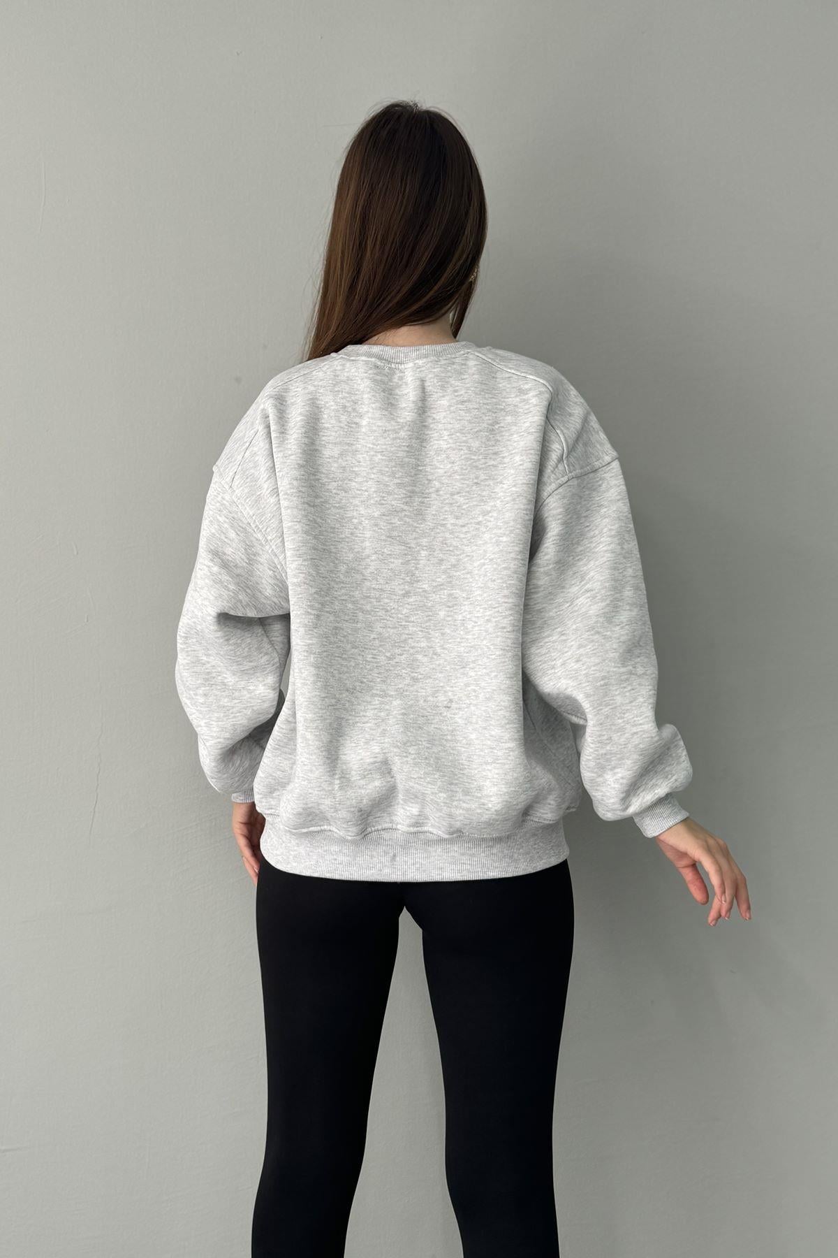 BİSİKLET YAKA OMUZ ROBALI SWEATSHIRT