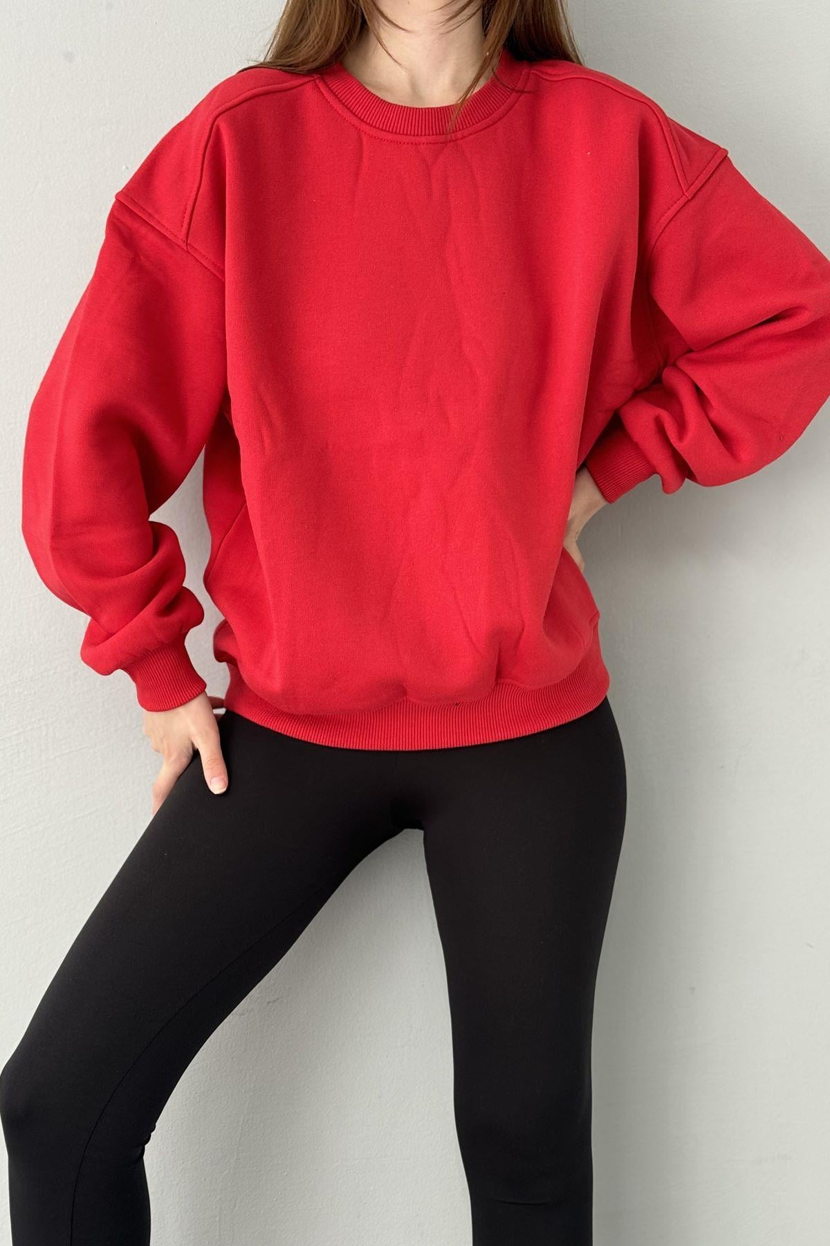 BİSİKLET YAKA OMUZ ROBALI SWEATSHIRT