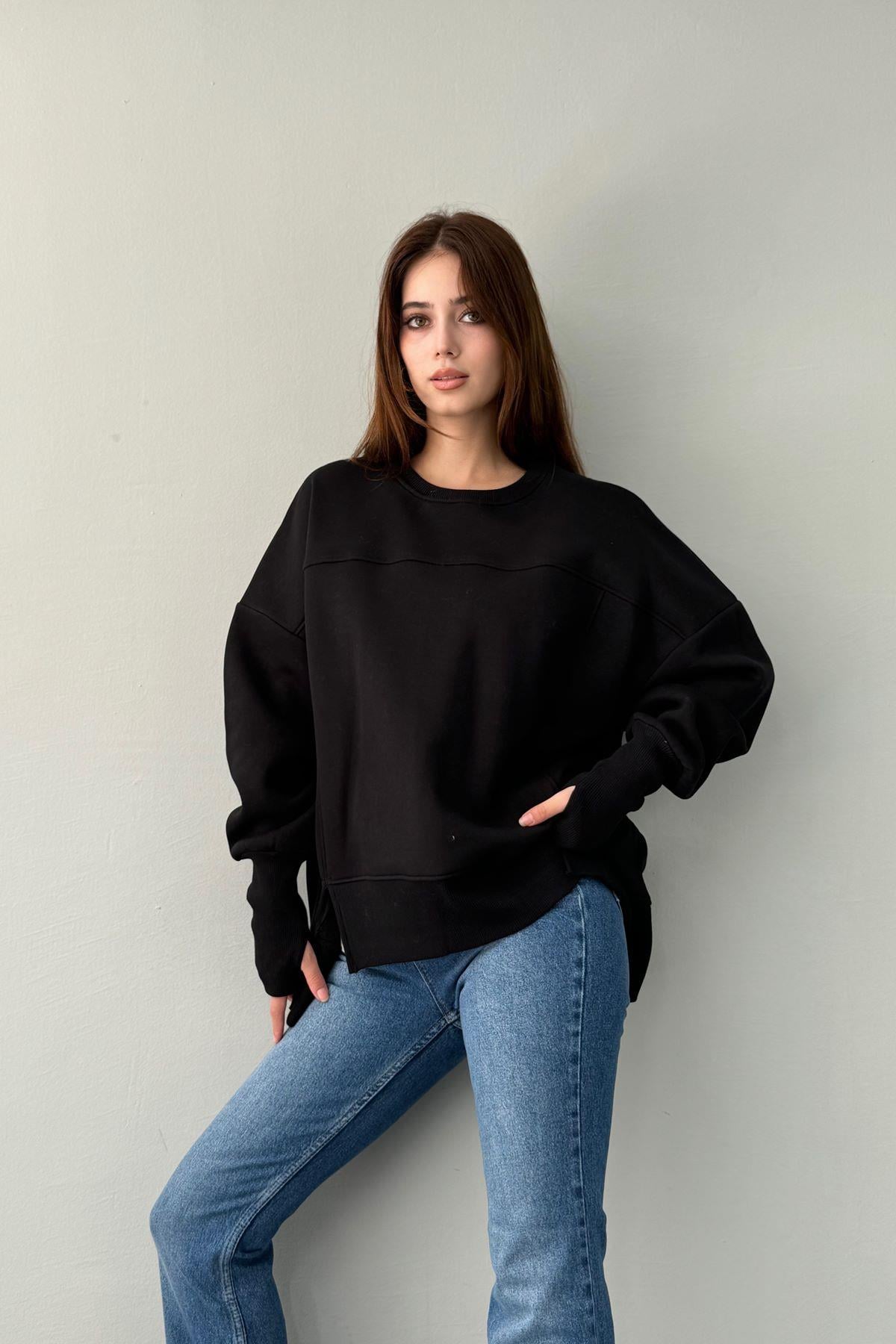 BİSİKLET YAKA OVERSİZE SWEAT