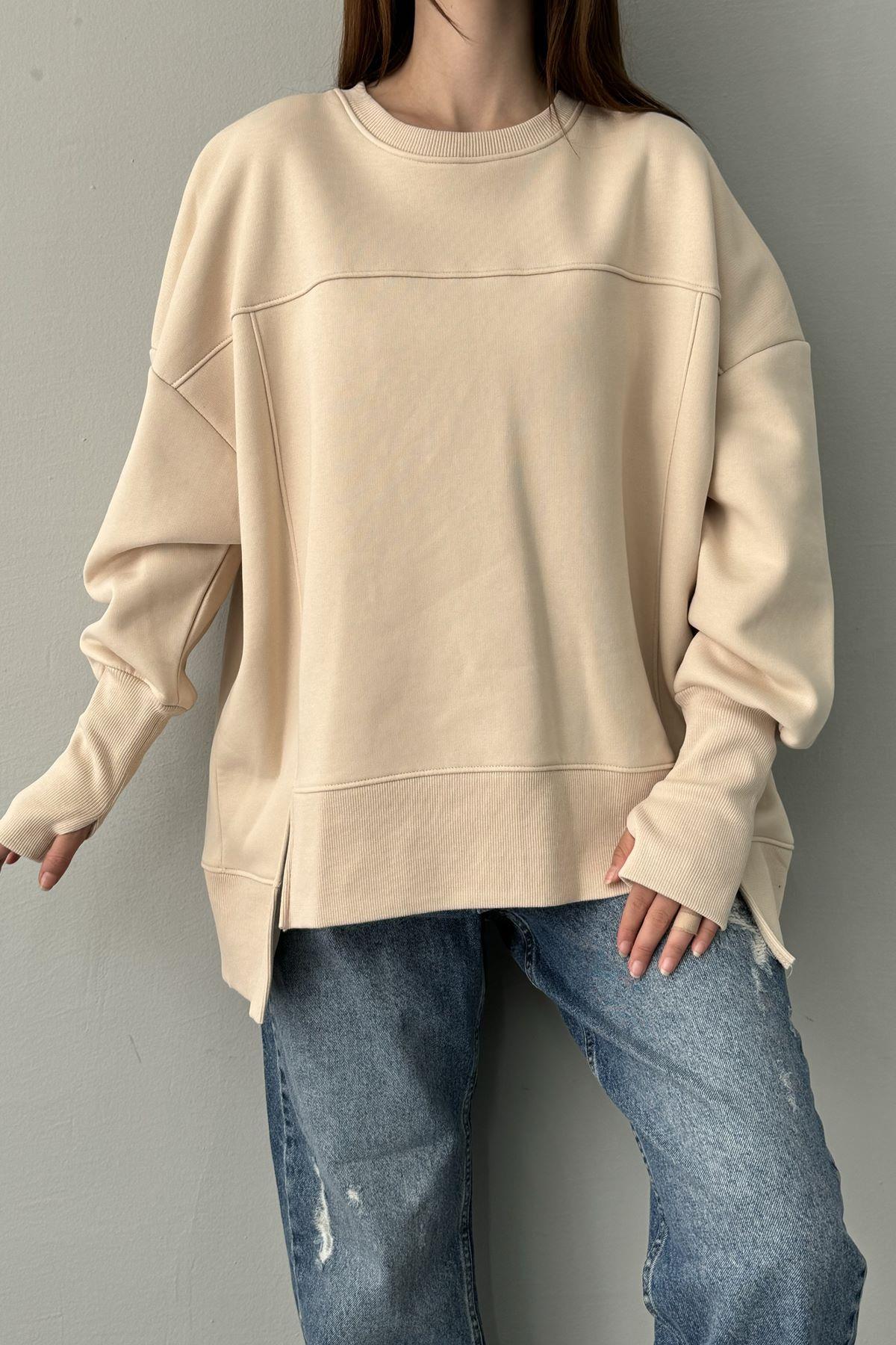 BİSİKLET YAKA OVERSİZE SWEAT