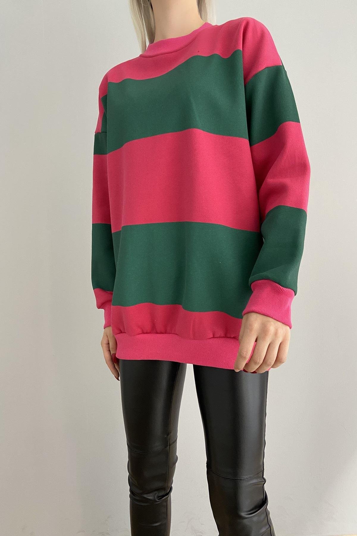 ÇİZGİLİ OVERSİZE SWEAT