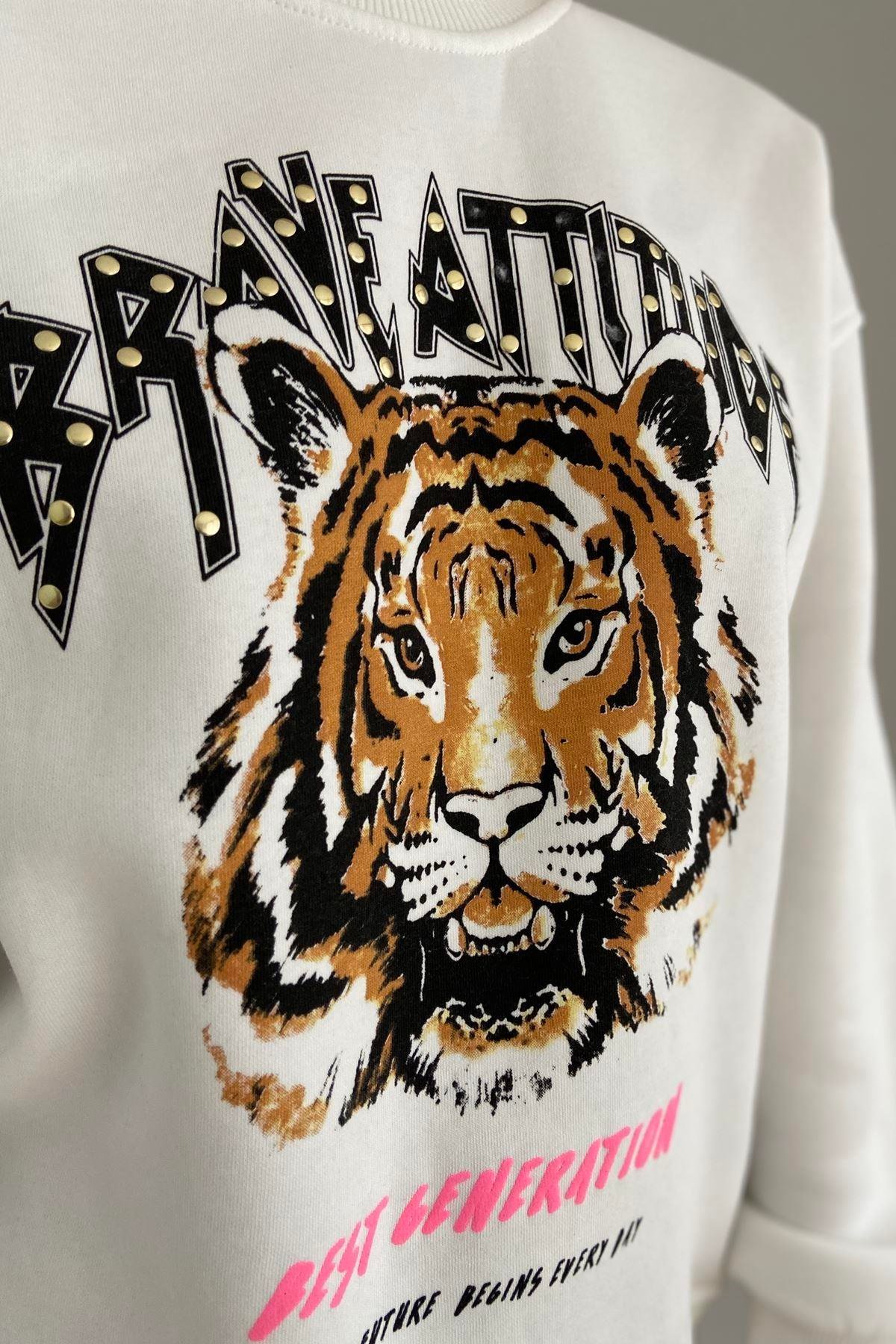 DROPLU KAPLAN BASKILI SWEATSHIRT