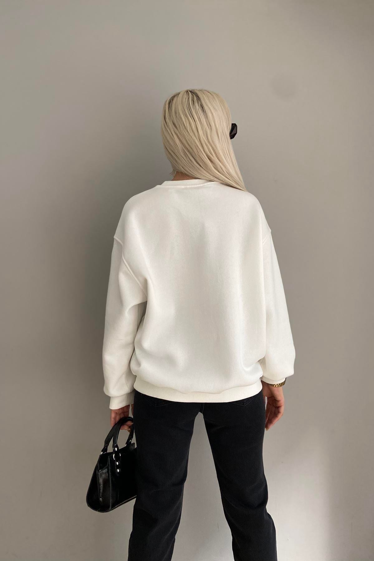 DROPLU KAPLAN BASKILI SWEATSHIRT