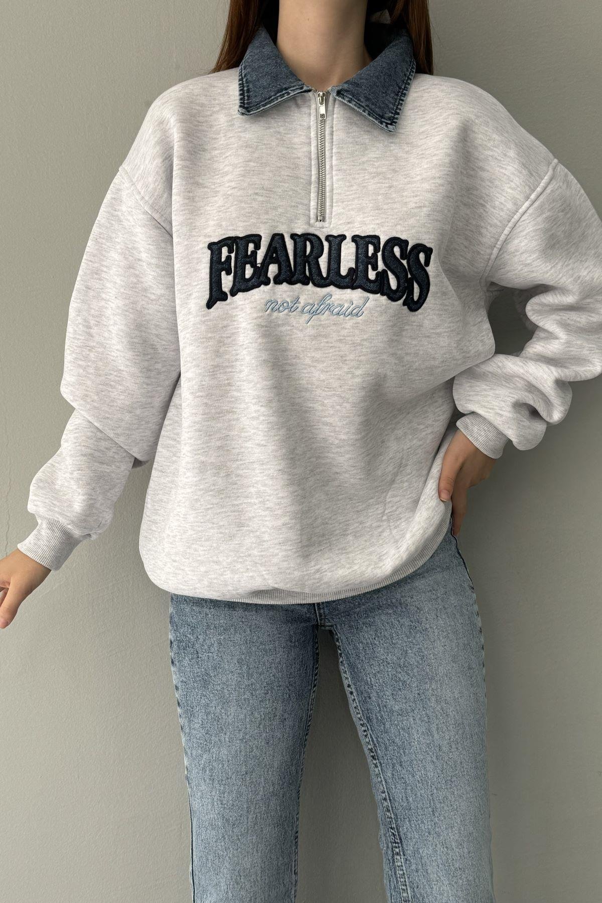 FEARLESS NAKIŞLI SWEATSHIRT