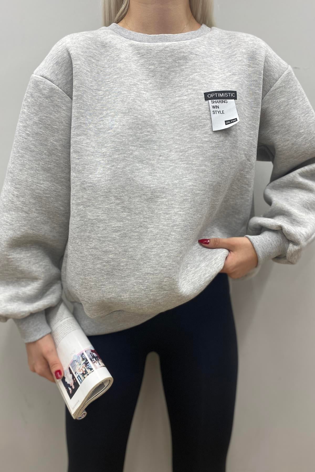 FERMUAR DETAYI SWEATSHIRT