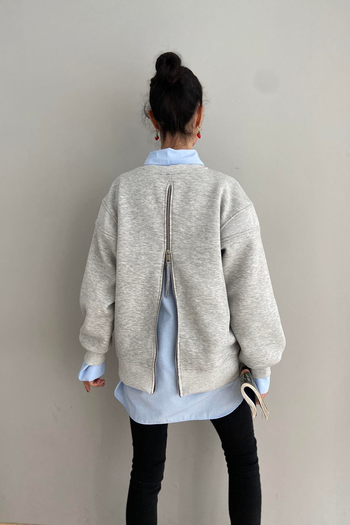 FERMUAR DETAYLI SWEAT