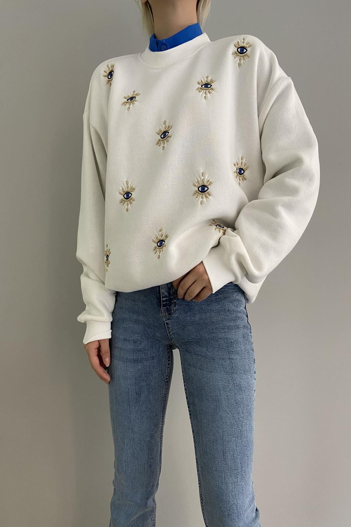 GÖZ NAKIŞLI SWEAT