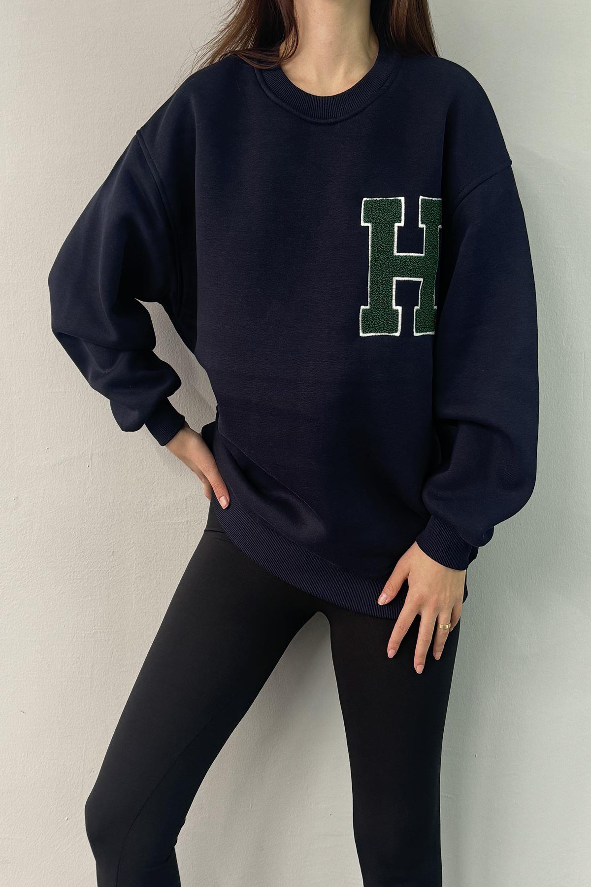 H SUZENE NAKIŞ ETAYLI SWEATSHIRT