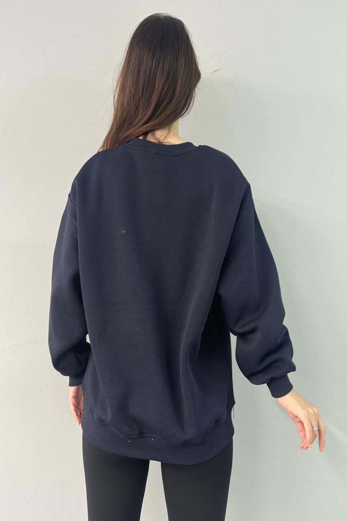 H SUZENE NAKIŞ ETAYLI SWEATSHIRT