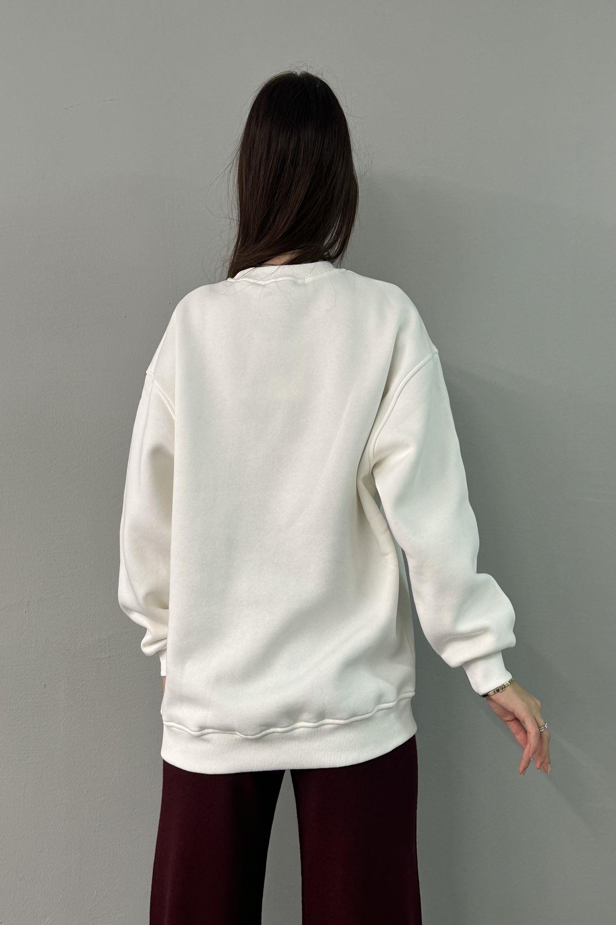 H SUZENE NAKIŞ ETAYLI SWEATSHIRT