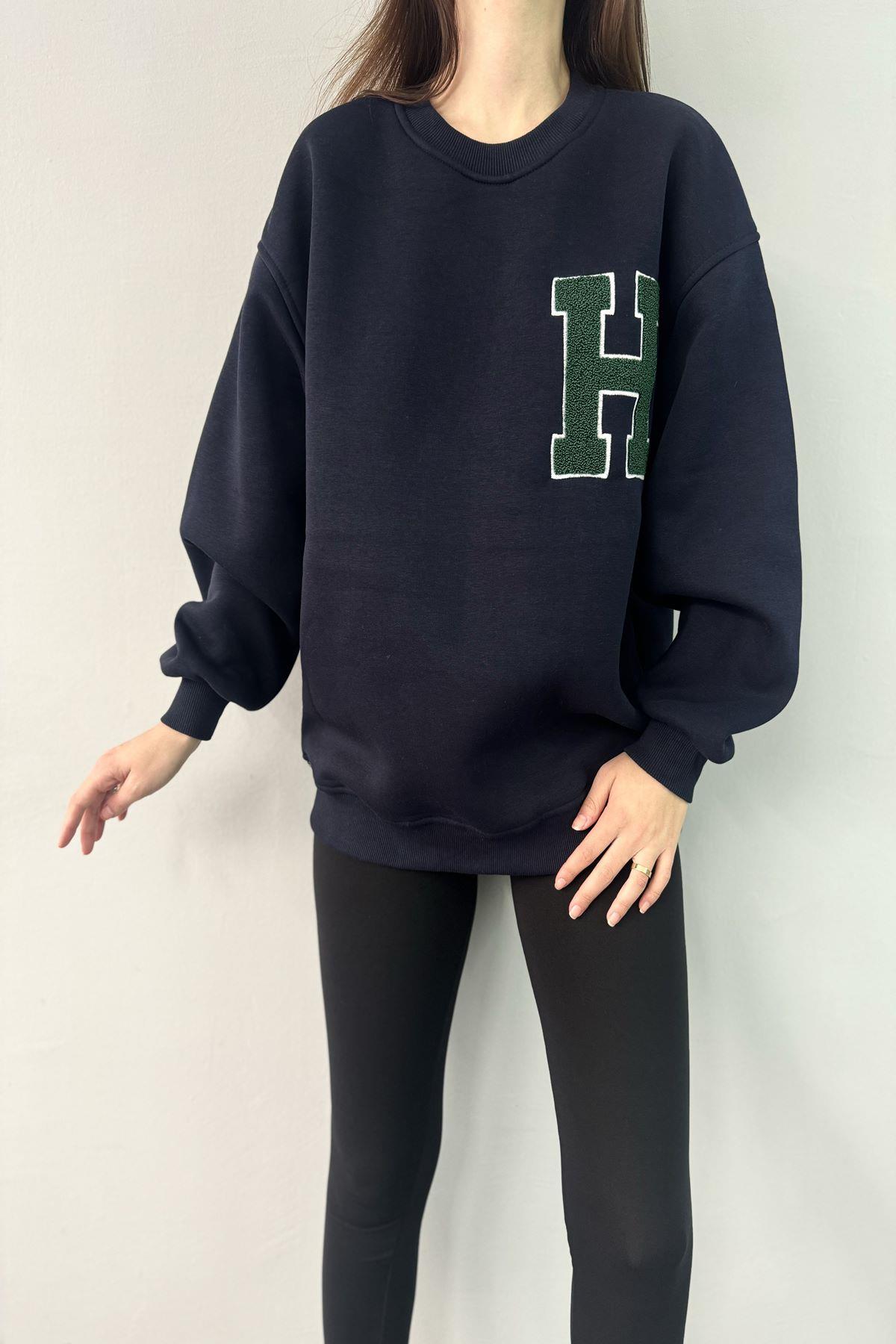 H SUZENE NAKIŞ ETAYLI SWEATSHIRT