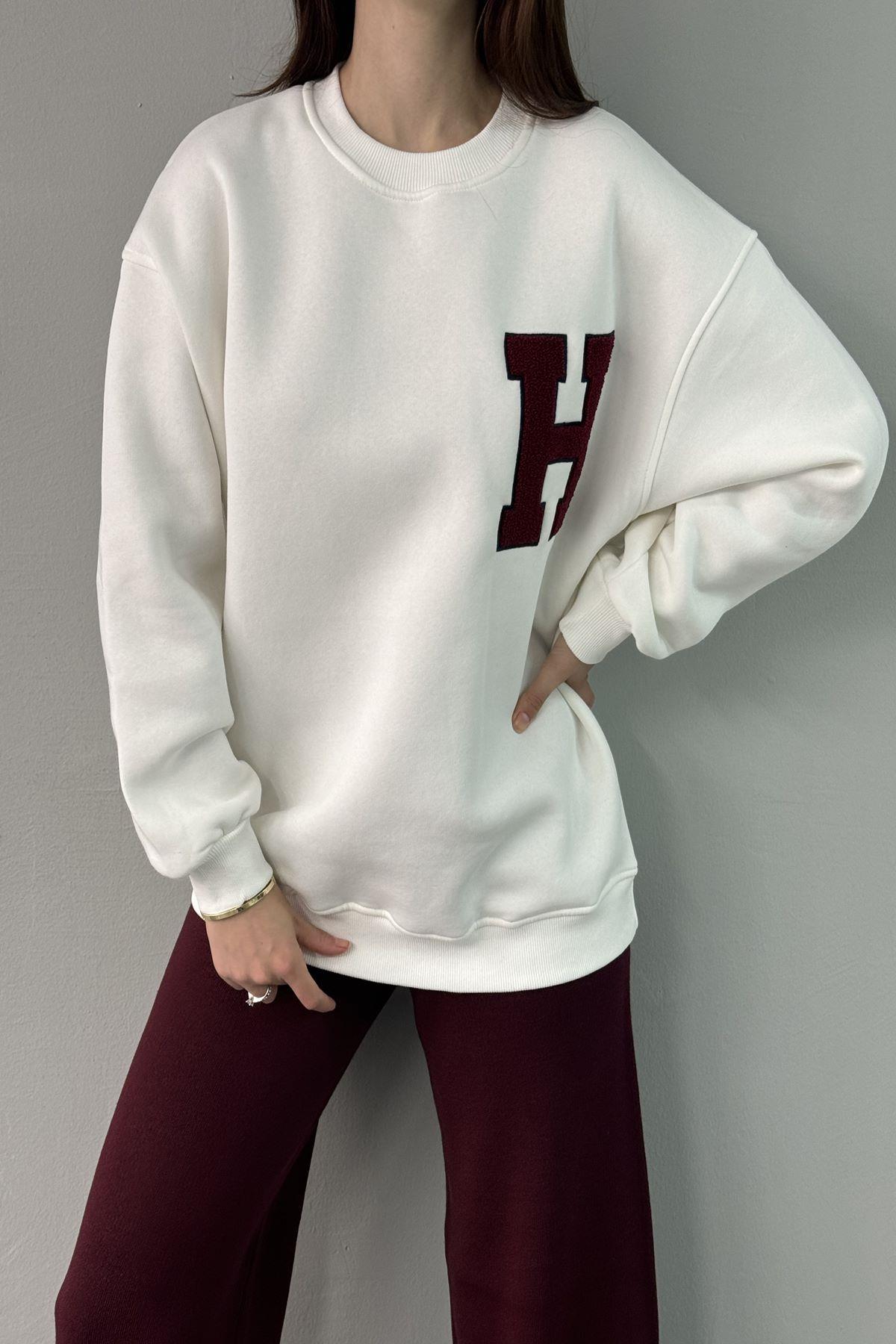 H SUZENE NAKIŞ ETAYLI SWEATSHIRT