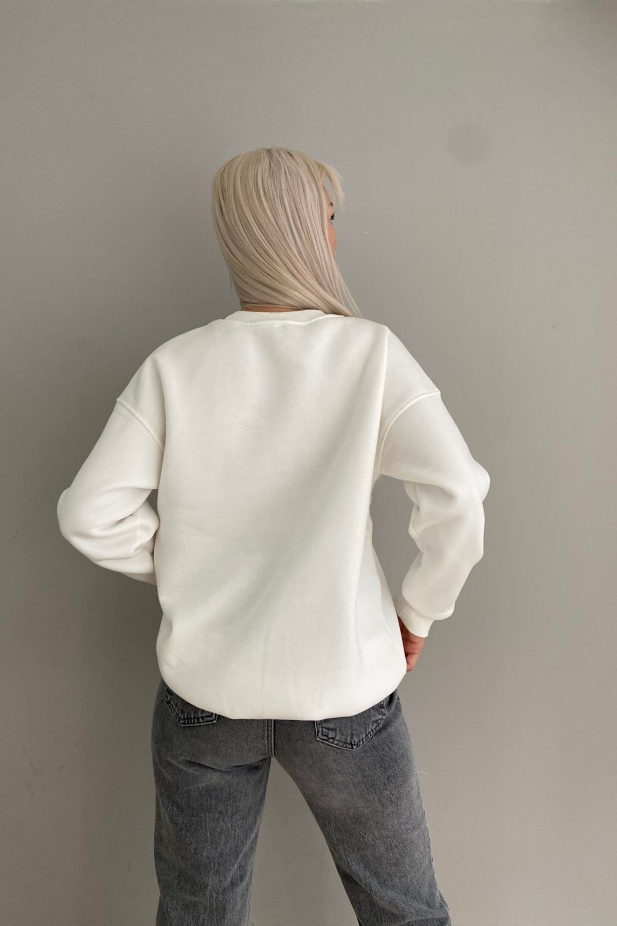 KALP NAKIŞLI SWEATSHIRT
