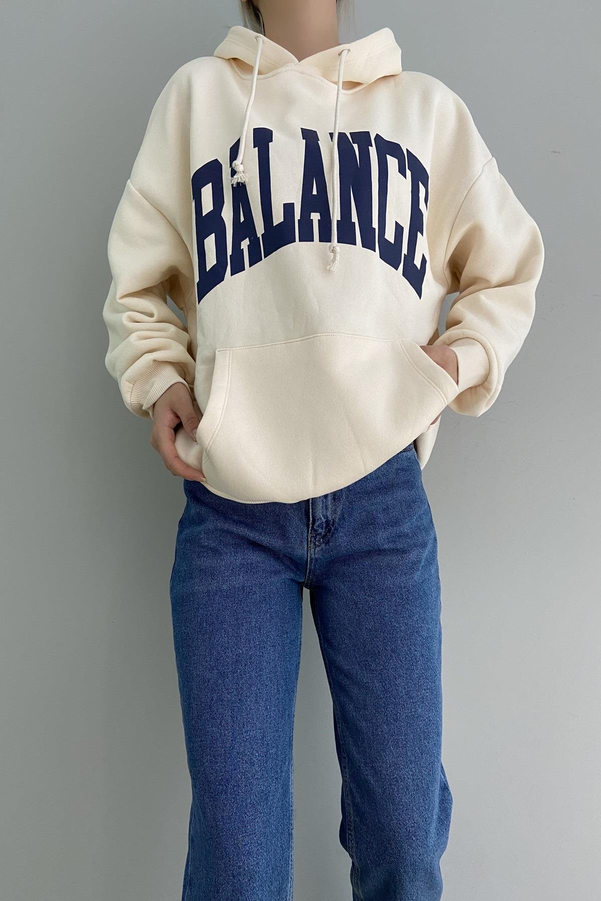 KAPŞONLU BASKILI SWEAT