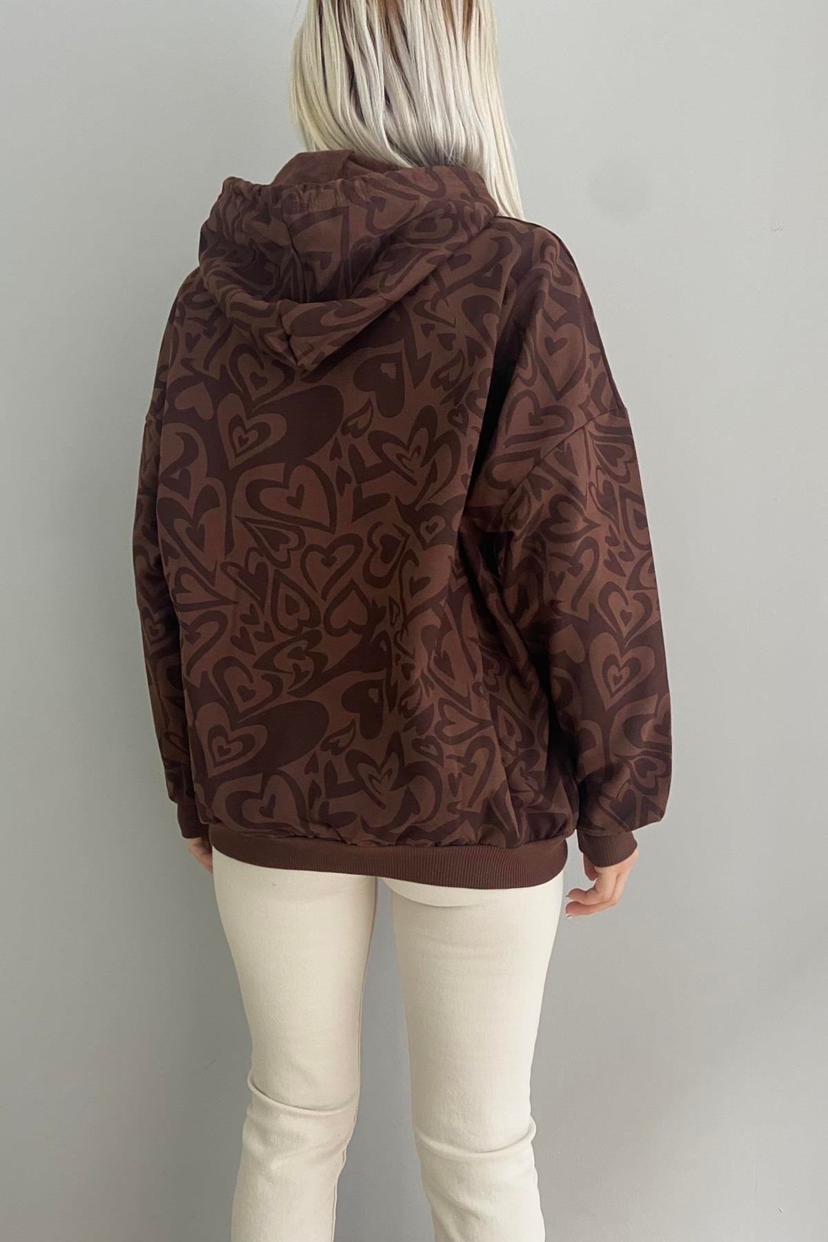 KAPŞONLU DESENLİ SWEAT