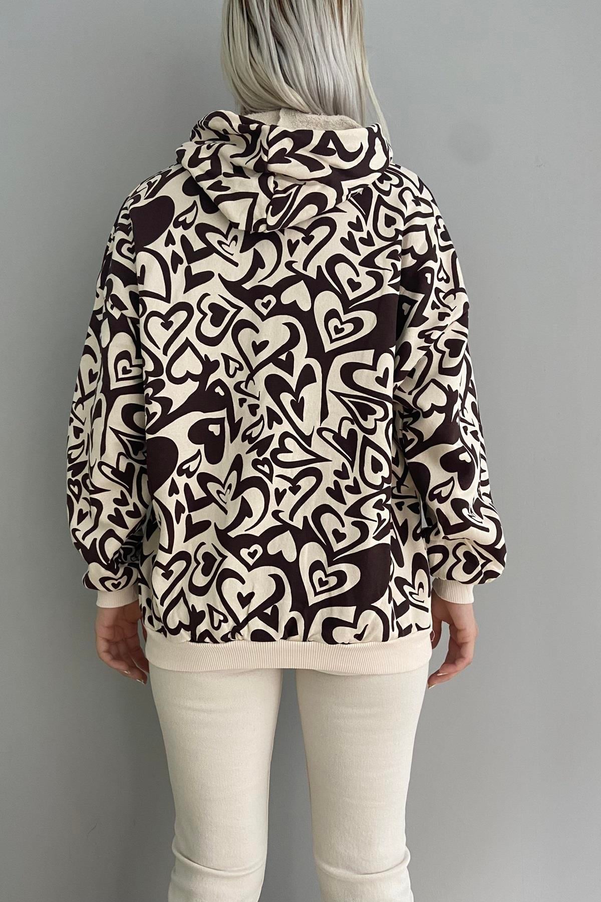 KAPŞONLU DESENLİ SWEAT