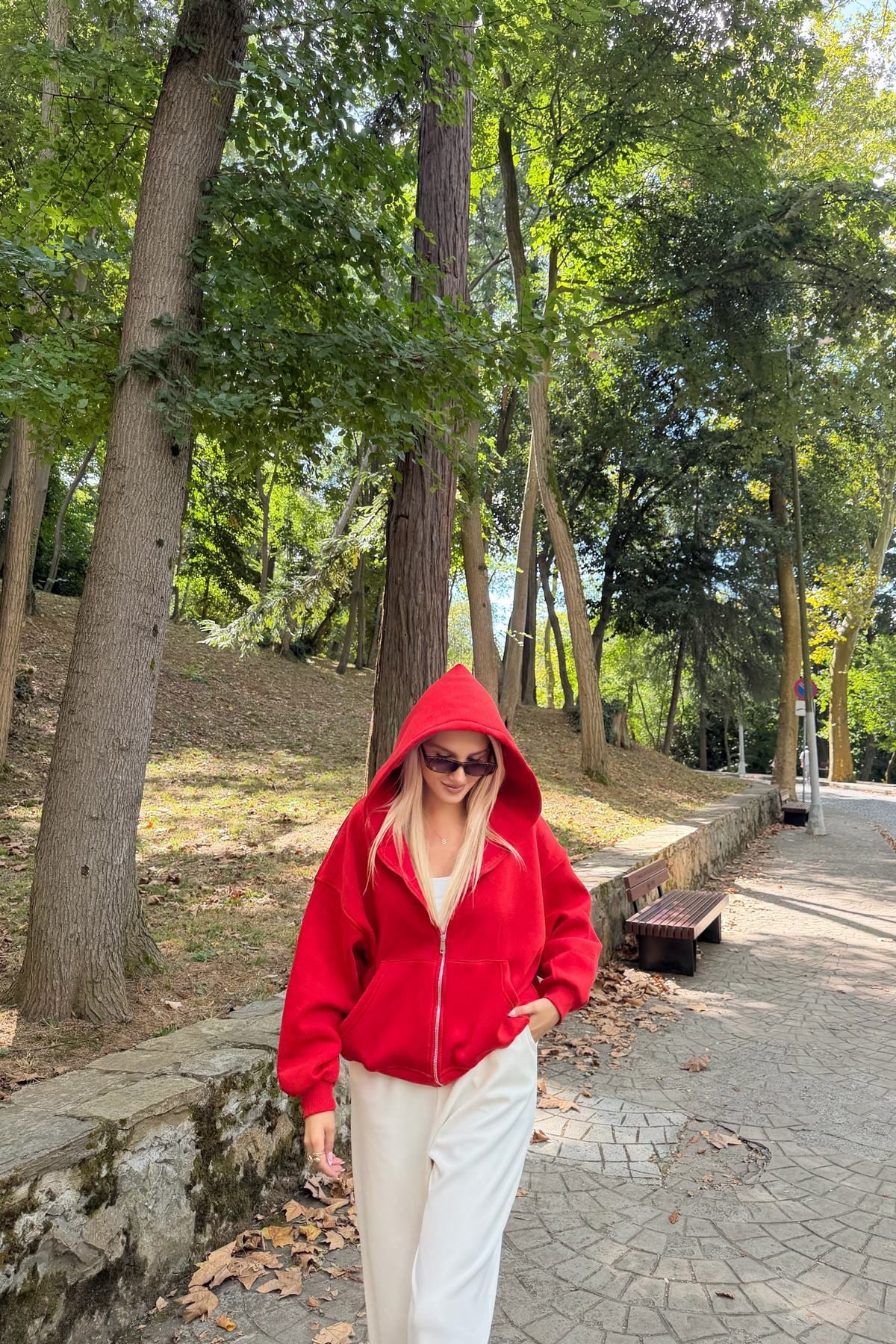 KAPŞONLU FERMUAR DETAY SWEATSHIRT