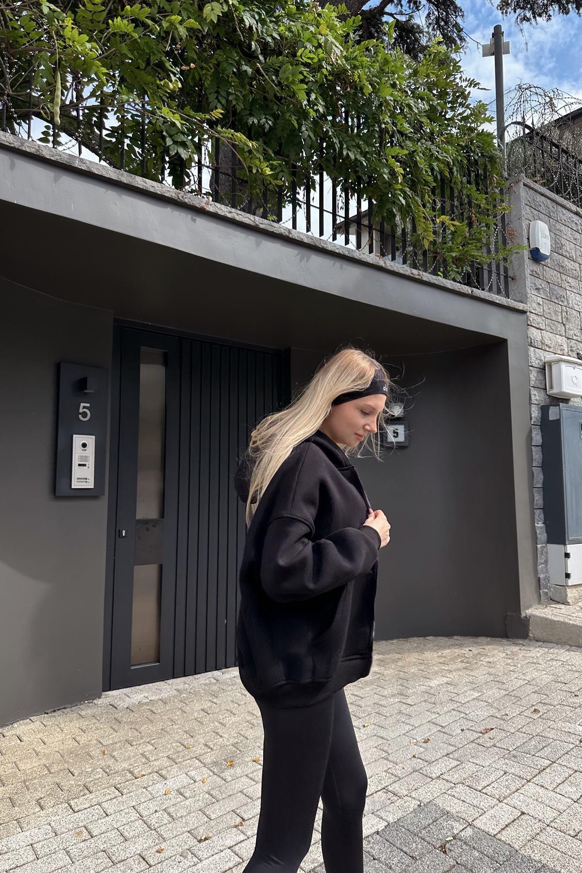 KAPŞONLU FERMUAR DETAY SWEATSHIRT