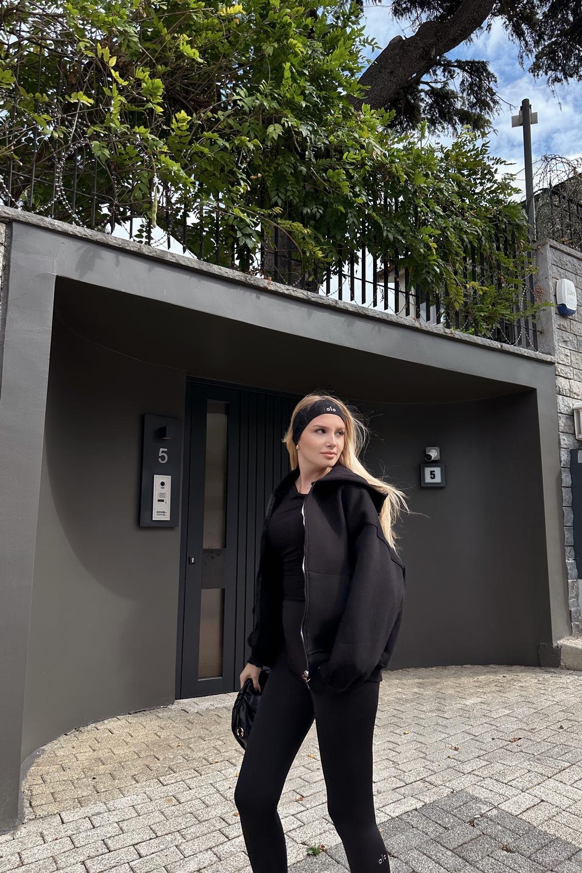 KAPŞONLU FERMUAR DETAY SWEATSHIRT