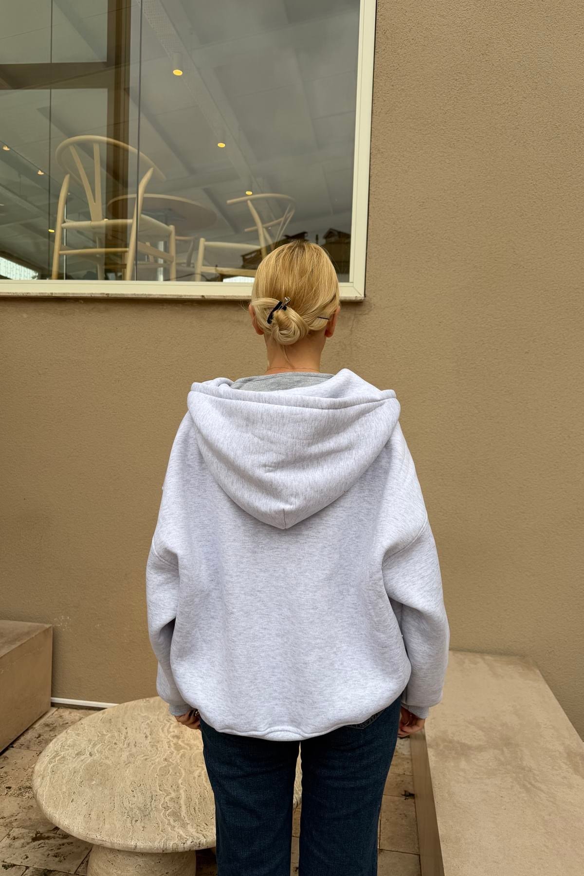 KAPŞONLU FERMUAR DETAY SWEATSHIRT