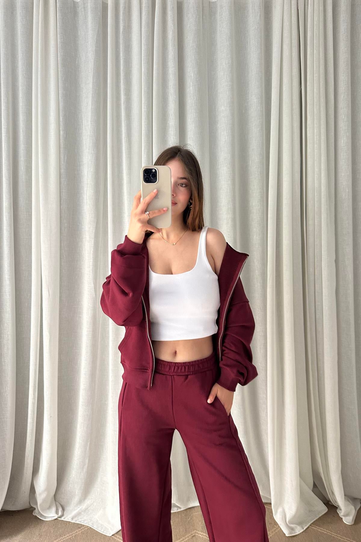 KAPŞONLU FERMUARLI SWEATSHIRT